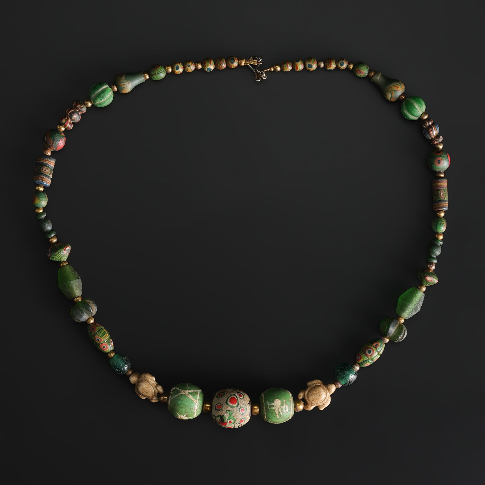 Collection of Antique Mix Material Old Beads Necklace: Collection of Antique Mix Material Old Beads Necklace Length: 21in Total Weight: 67gram