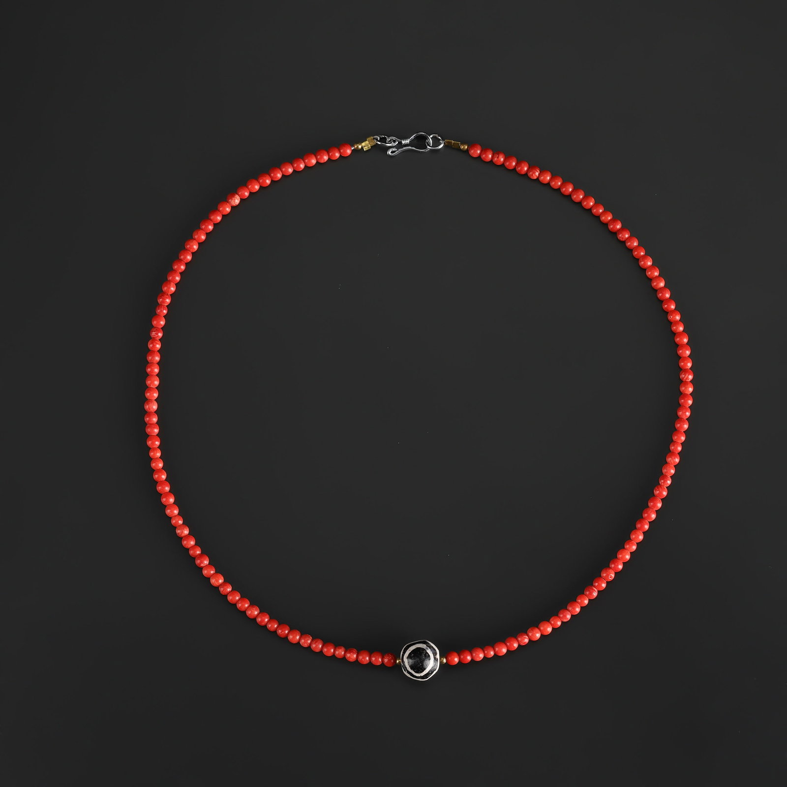 Ancient Old Pyu Bead String with Coral Beads Necklace: Ancient Old Pyu Bead String with Coral Beads Necklace Length: 18in Total Weight: 12gram