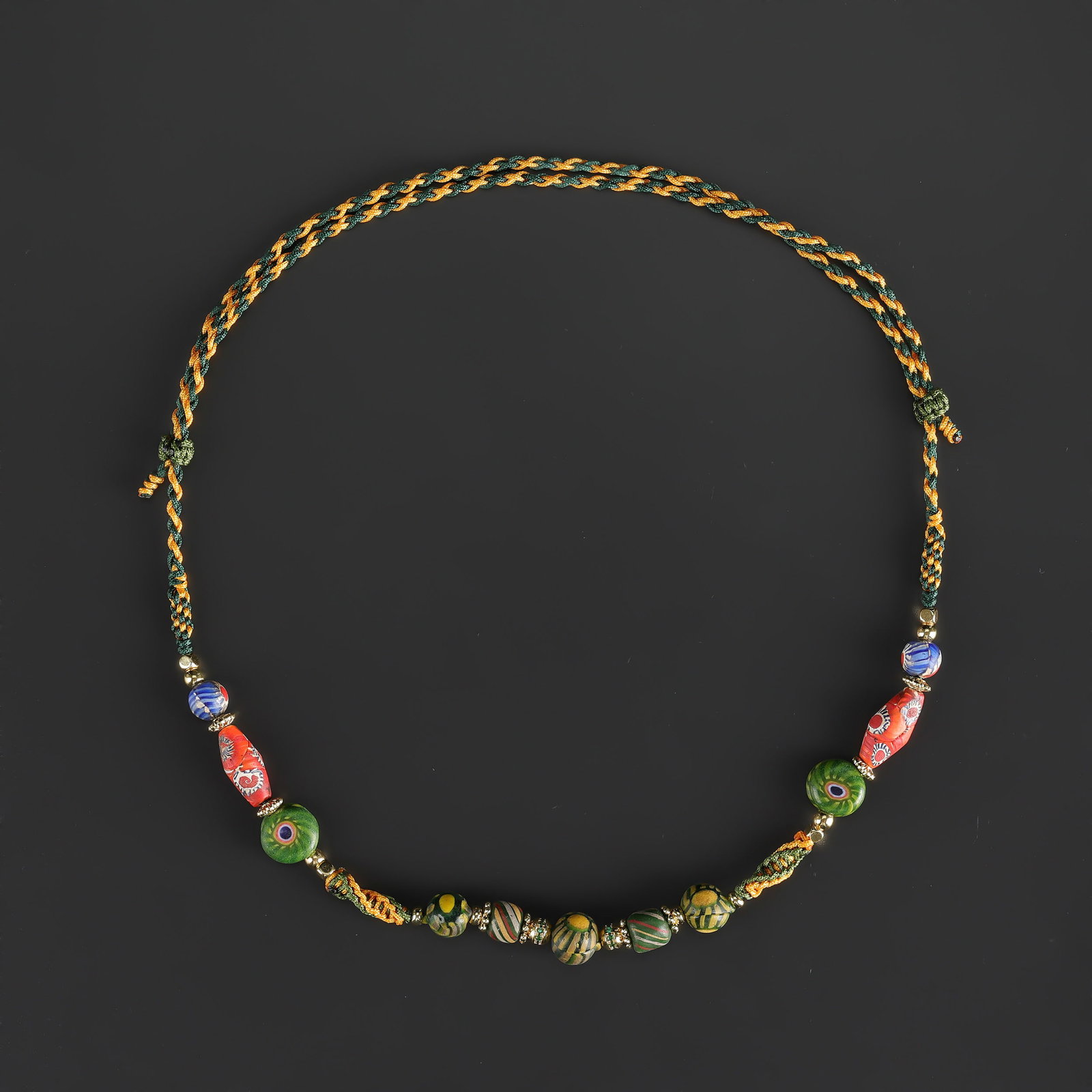 Collection of Antique Mix Material Old Glass Beads Necklace: Collection of Antique Mix Material Old Glass Beads Necklace Length: 18in Total Weight: 15gram