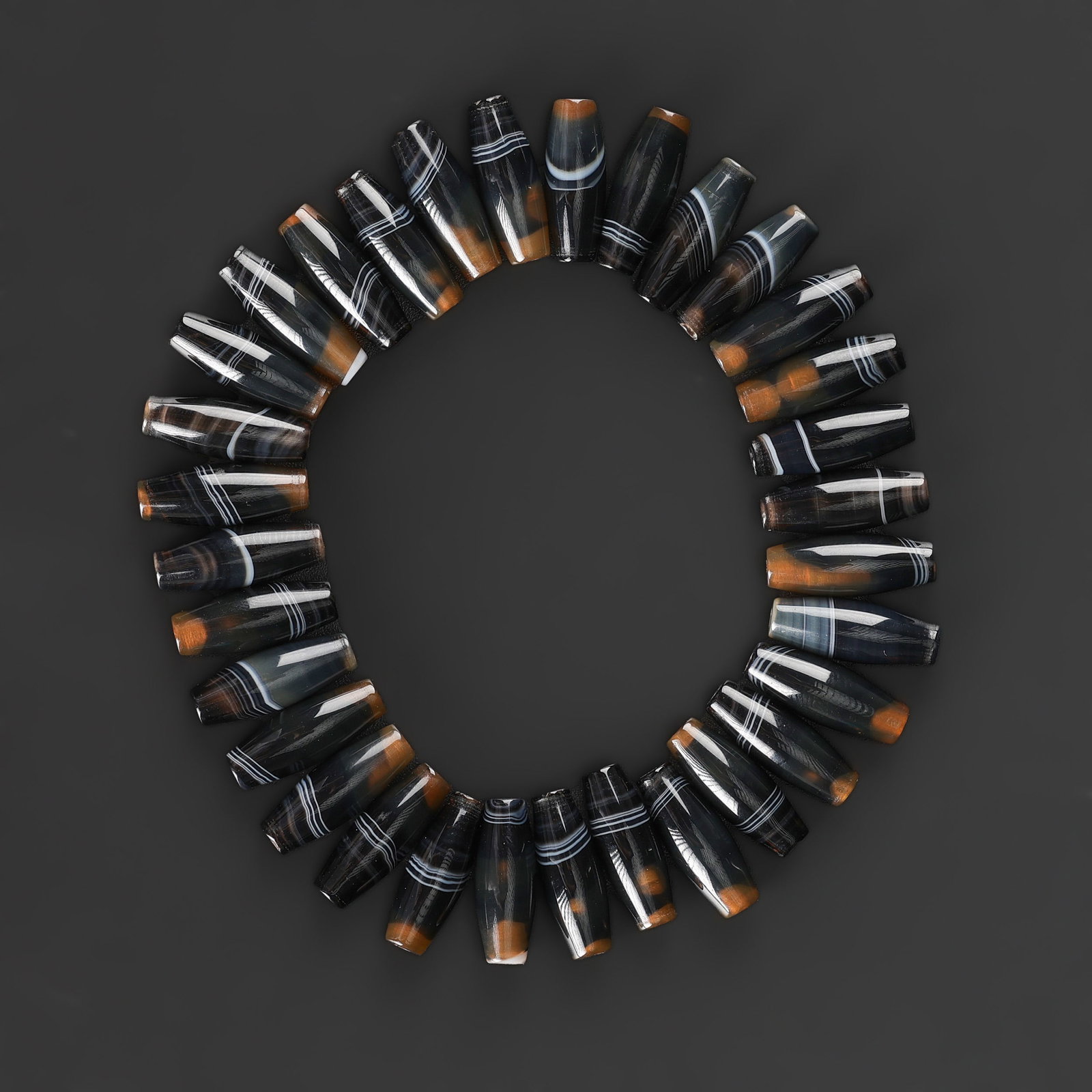 Group of Antique Suleimani Agate Beads: Group of Antique Suleimani Agate Beads Total Weight: 22gram