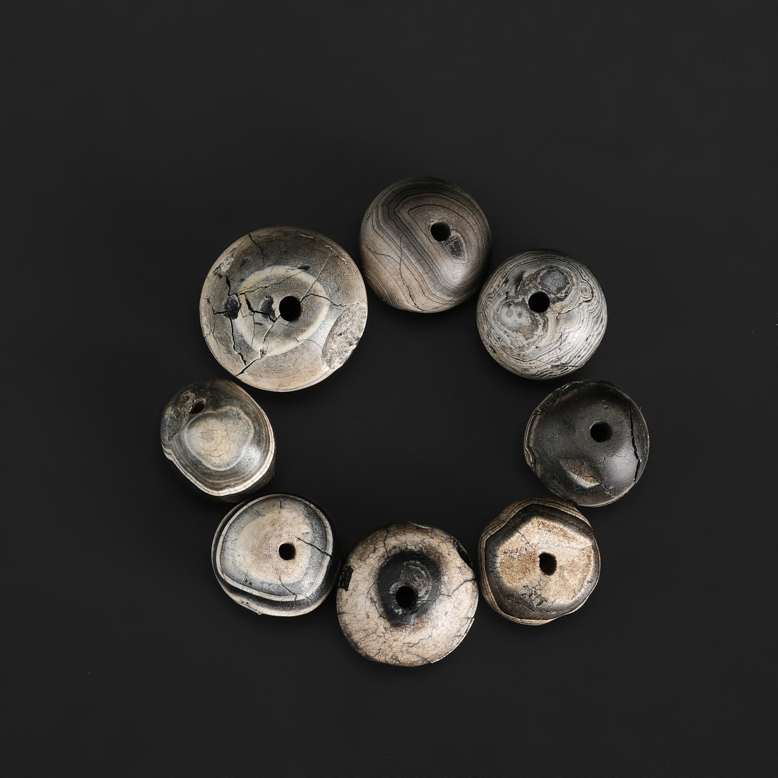 Ancient Himalayan Banded Agate Ancient Beads Lot: Ancient Himalayan Banded Agate Ancient Beads Lot Total Weight: 24gram