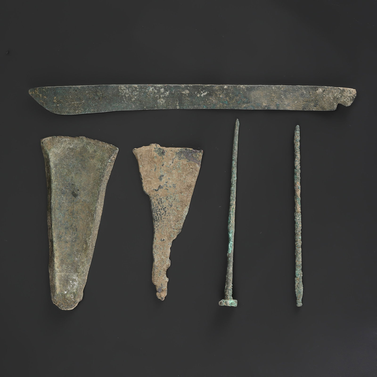 Collection of Ancient Cycladic Bronze Tools and Weapons: Collection of Ancient Cycladic Bronze Tools and Weapons Total Weight: 350gram