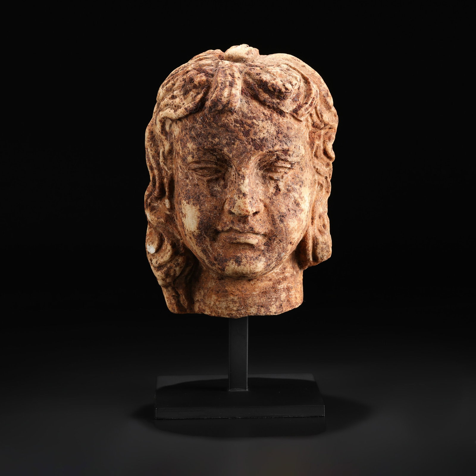 Antique Carved Stone Head Fragment (1 of 5)