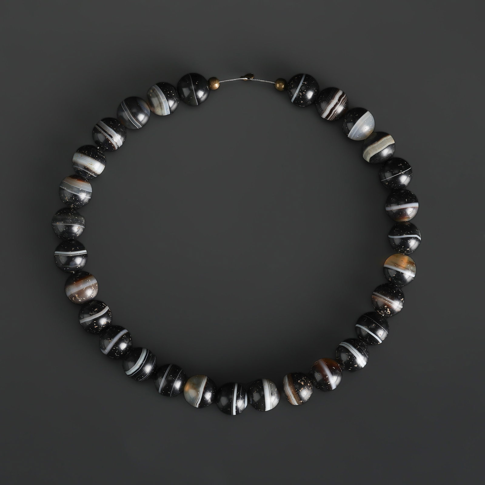 Old Ancient Mala Agate Beads Necklace (1 of 5)