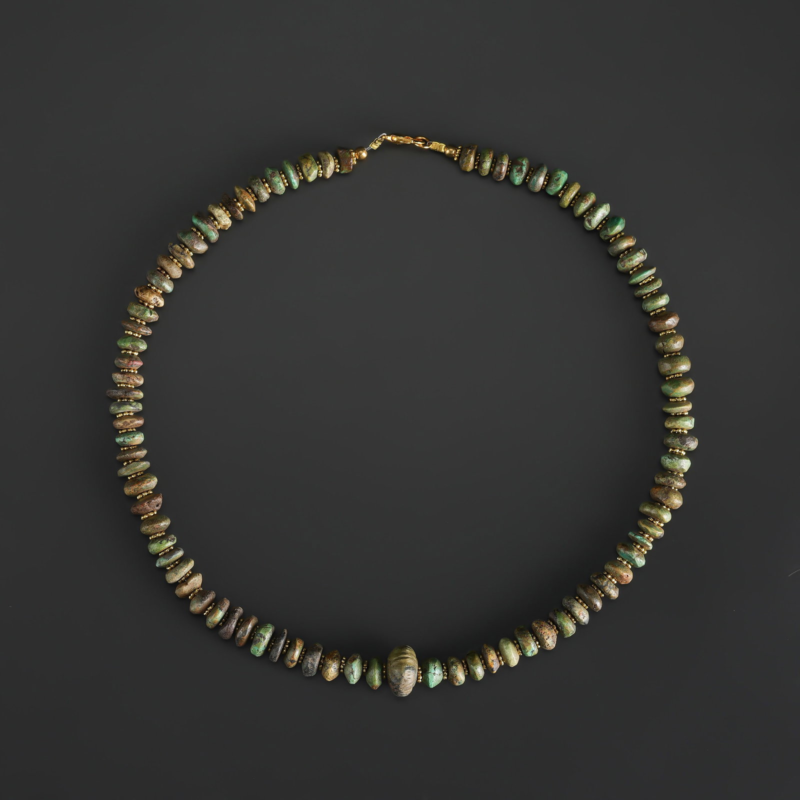 Old Ancient Natural Turquoise Stone Beads Necklace (1 of 4)
