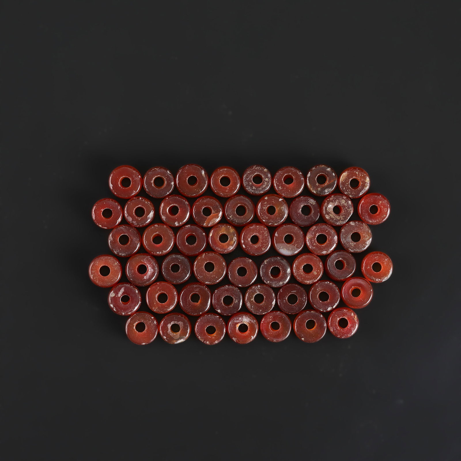 Liao Dynasty Carnelian Agate Beads Lot: Liao Dynasty Carnelian Agate Beads Lot Total Weight: 87gram