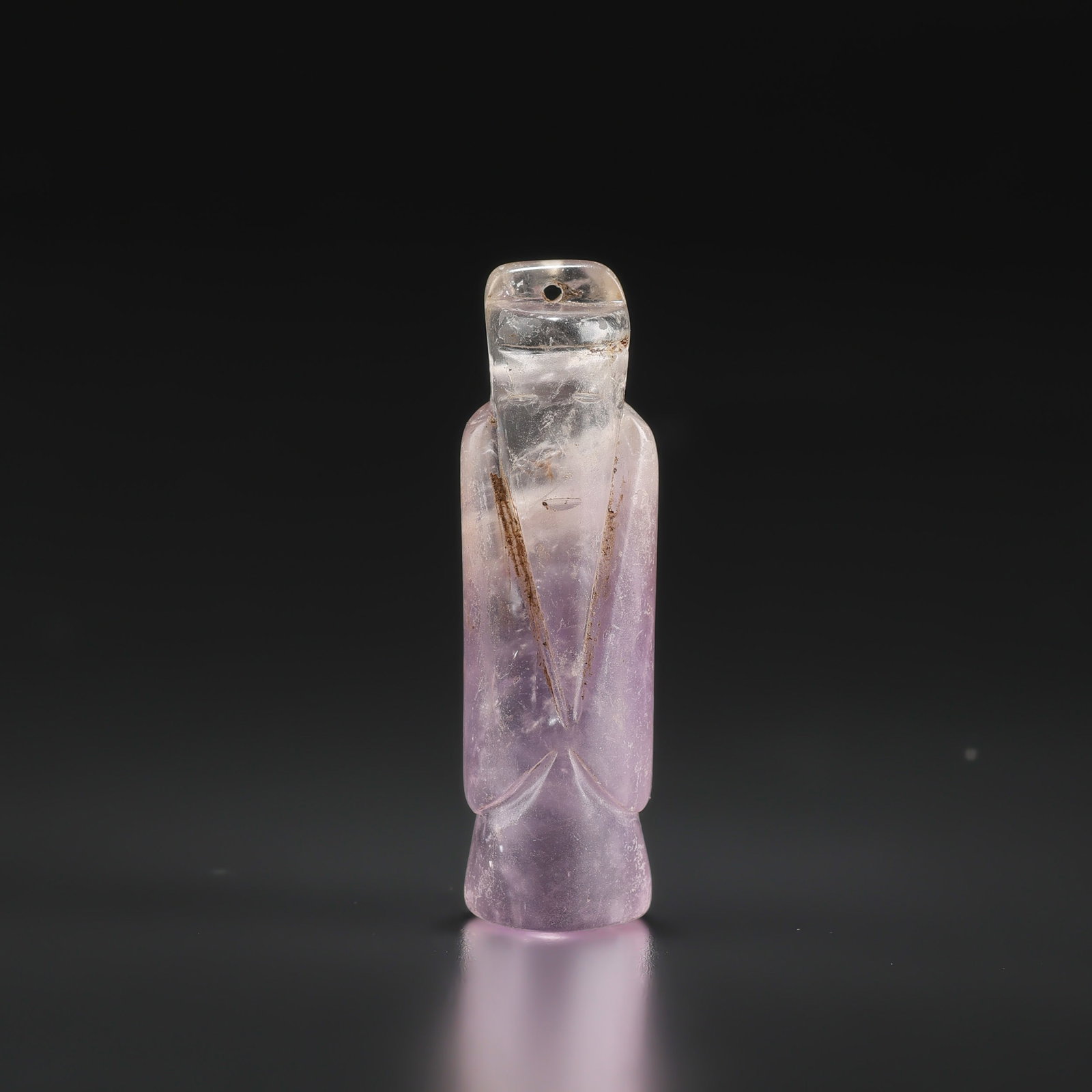 Old Carved Natural Amethyst Bead Pendant: Old Carved Natural Amethyst Bead Pendant Size Detail: 1.6 x 5.5cm Weight: 23gram