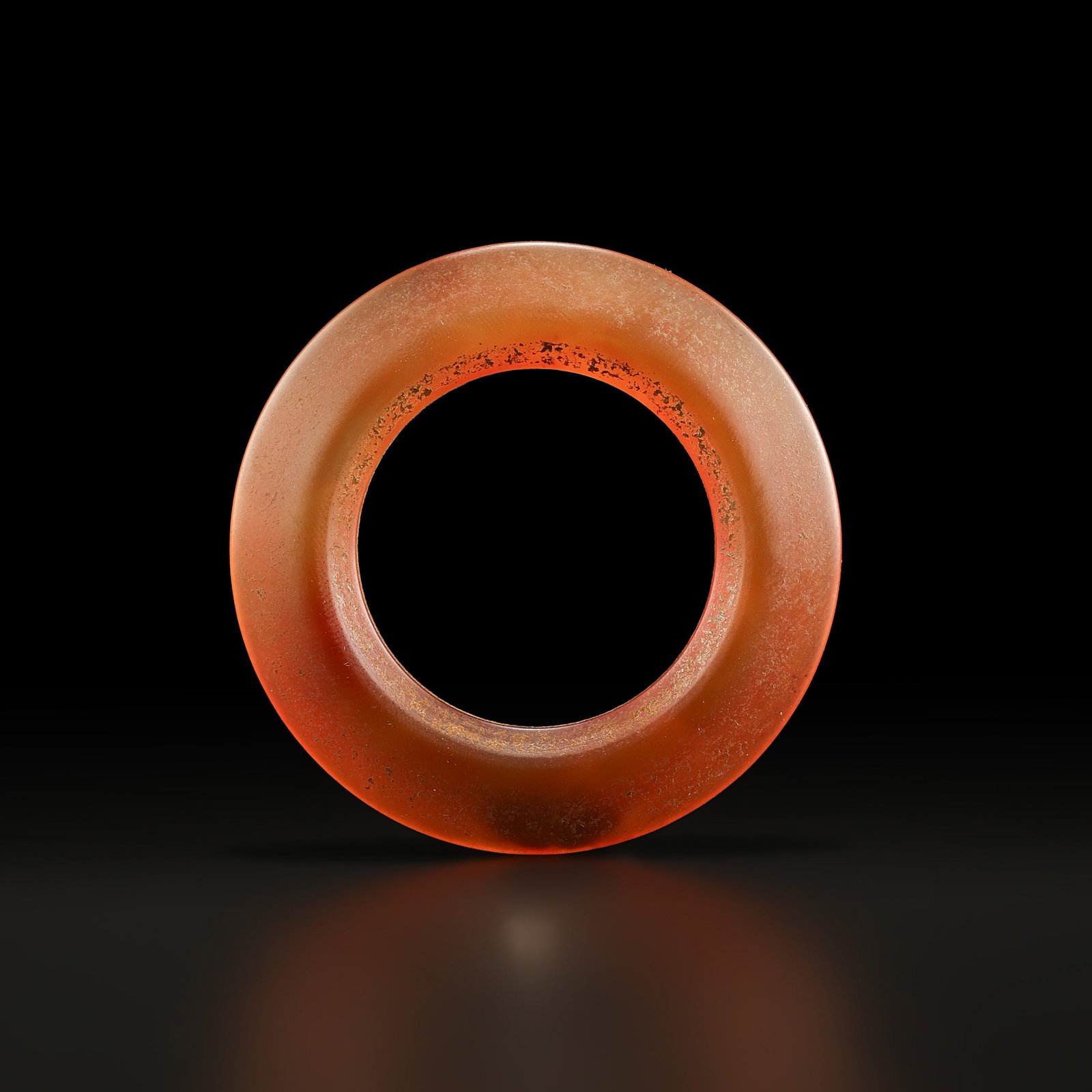 Chinese Qing Dynast Carnelian Stone Ring Shaped Pendant (1 of 4)