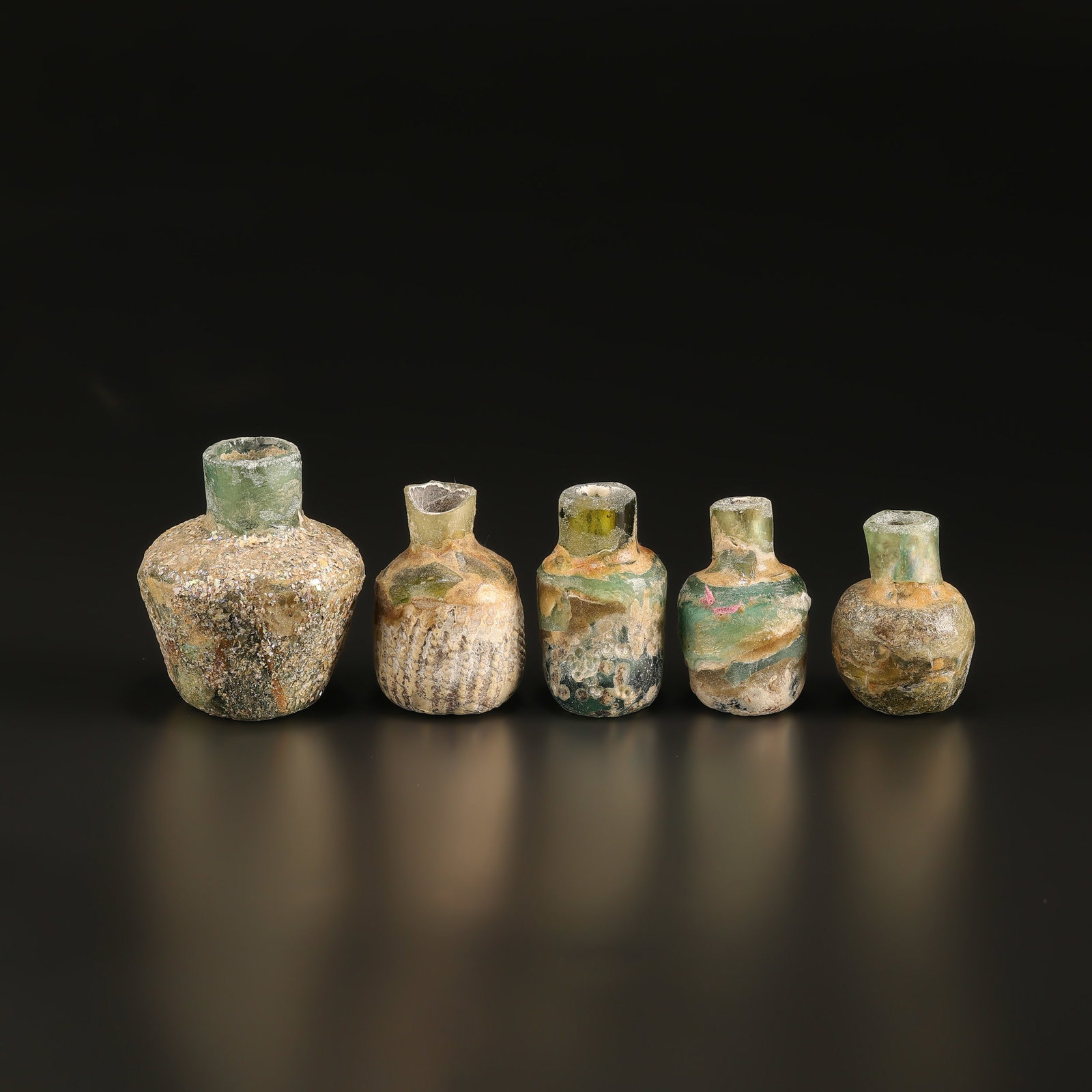 Ancient Roman Glass Bottle Vessel Lot (1 of 4)