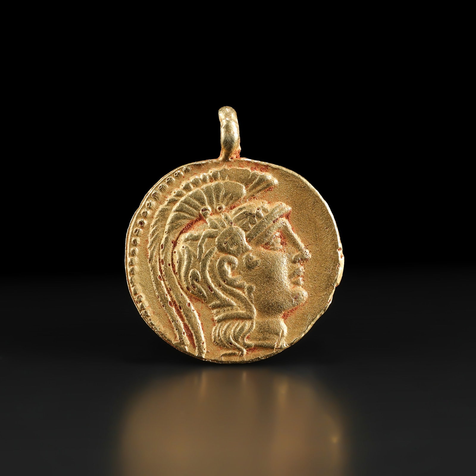 Ancient Greek Solid 18K Gold Tetradrachm Athens Attica Owl Coin Pendant (1 of 5)