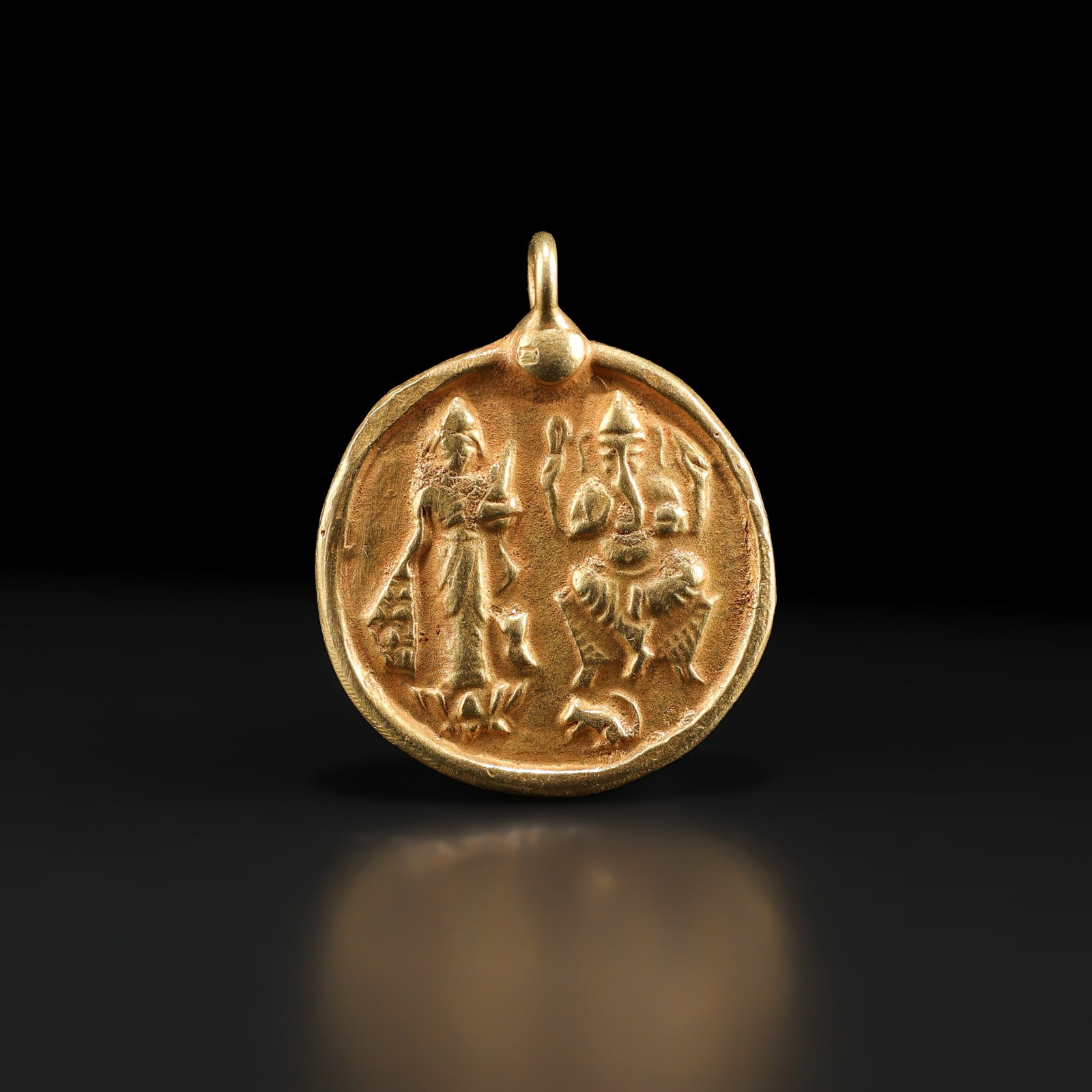 Ancient Southeast Asia India Hindu Amulet 19K Gold Pendant (1 of 5)