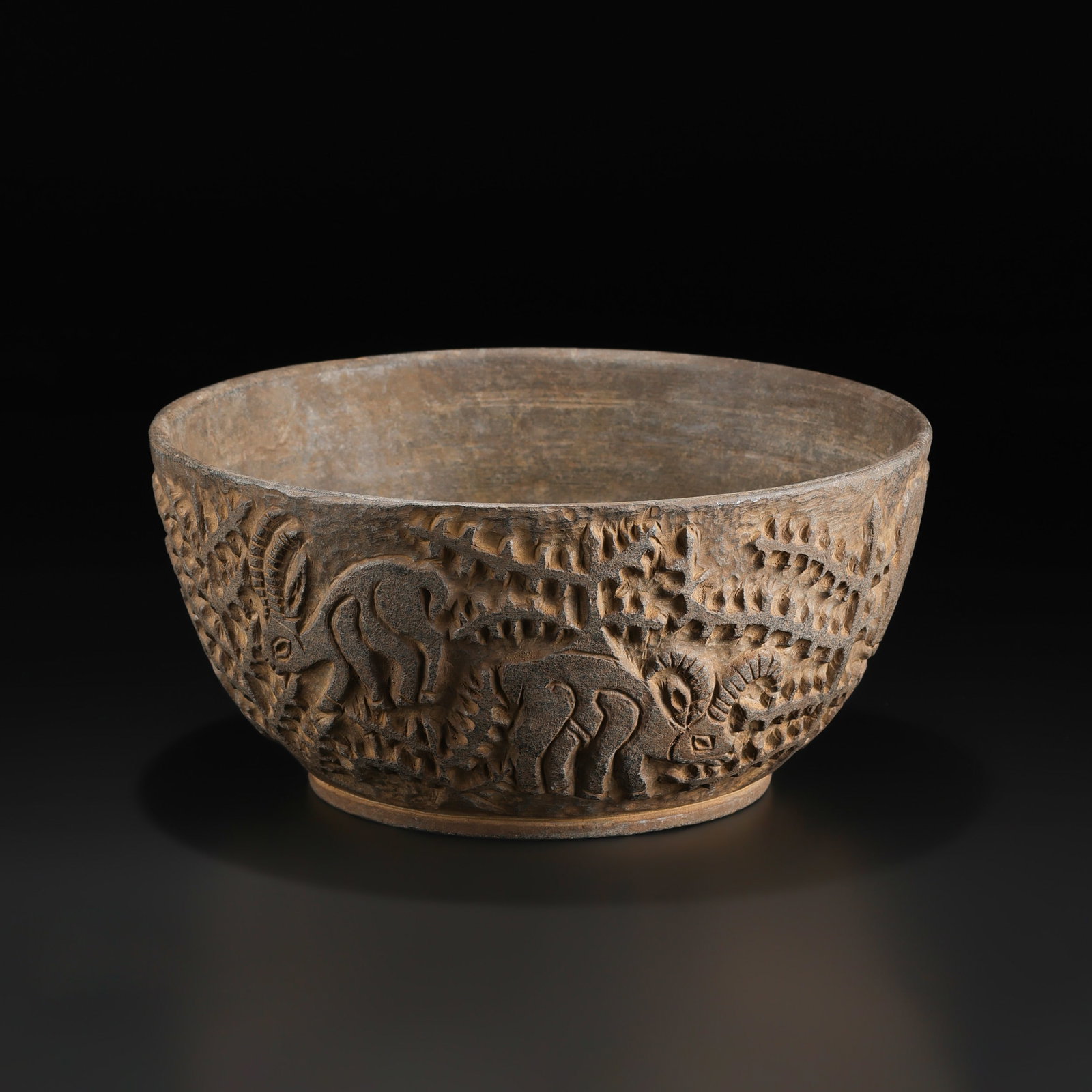 Backtrian Antique Near Eastern Asian Stone Decorated Drinking Vessel Cup Pot (1 of 5)