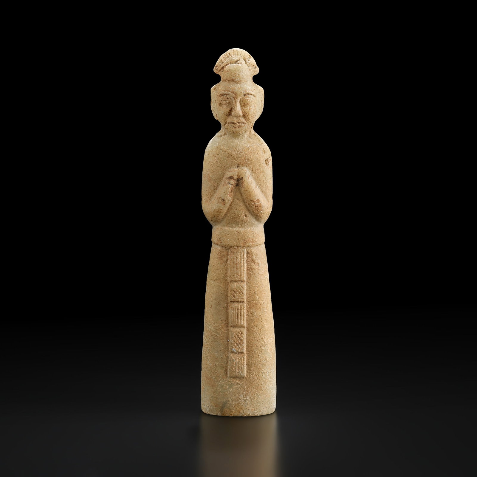 Antique Limestone Statuette of Standing Worshipper Figure (1 of 5)