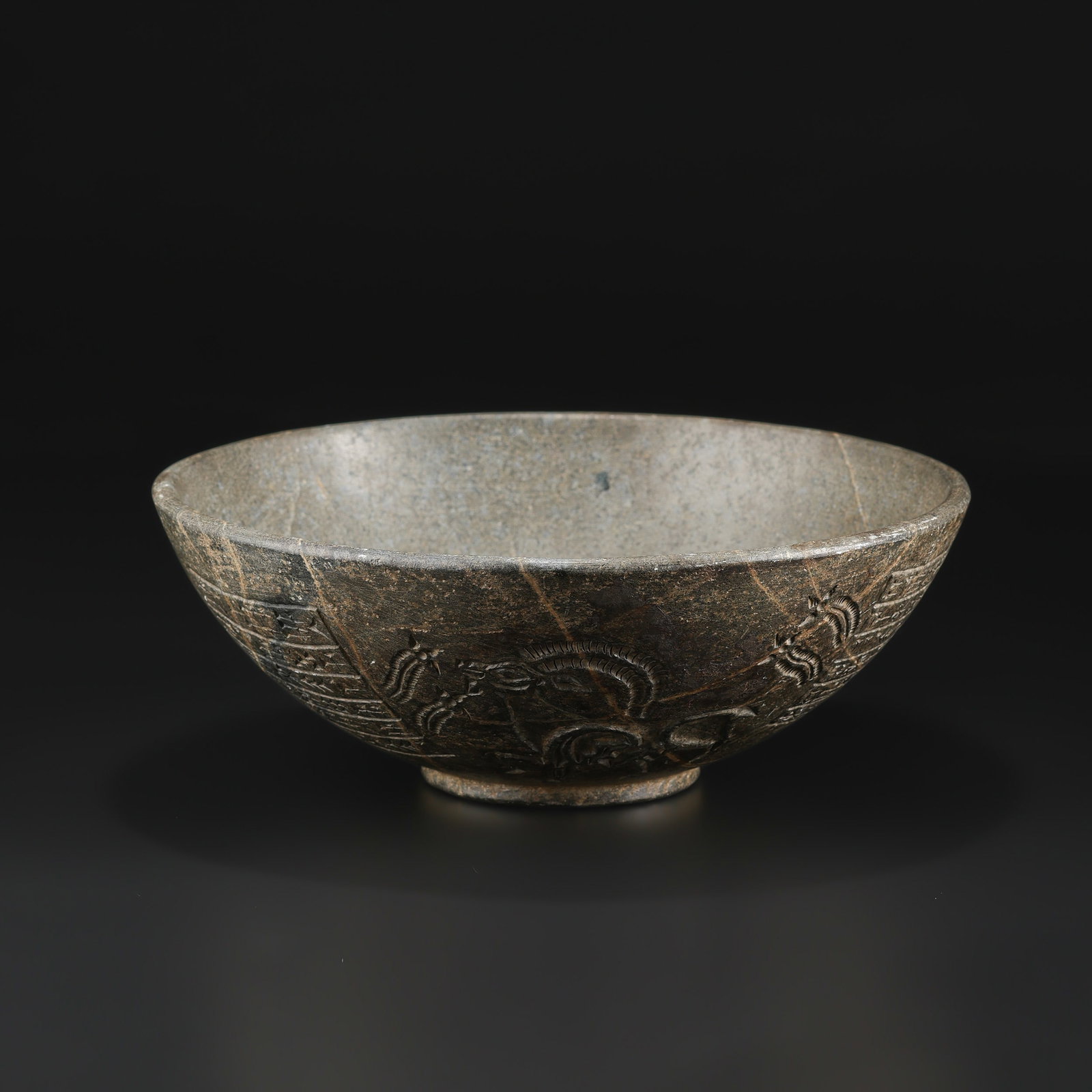 Central Asian Bactrian Roman Greek Antique Stone Decorated Vessel Bowl (1 of 5)