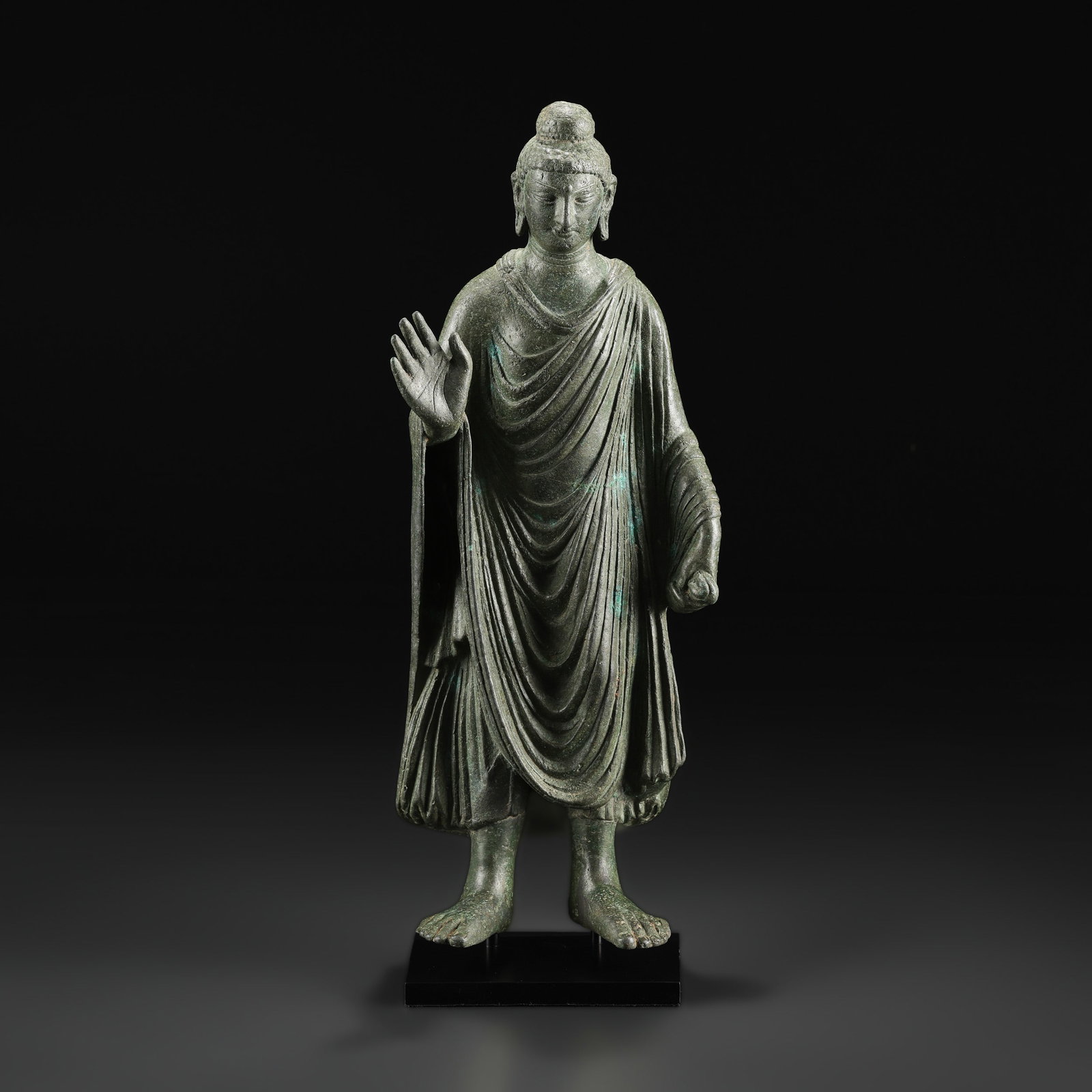 Ancient Gandhara Art Bronze Shakyamuni Standing Buddha (1 of 6)