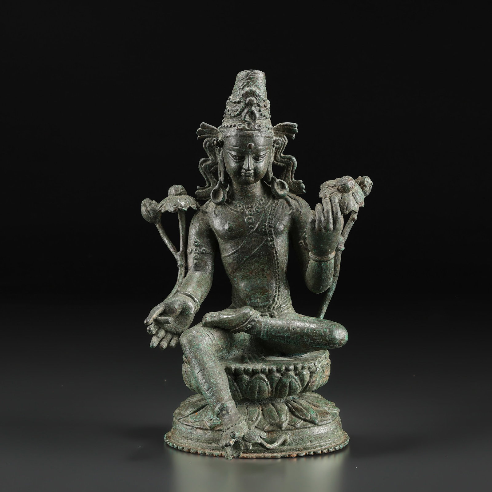 Old Bronze Figure of the Bodhisattva Lokeshvara (1 of 6)