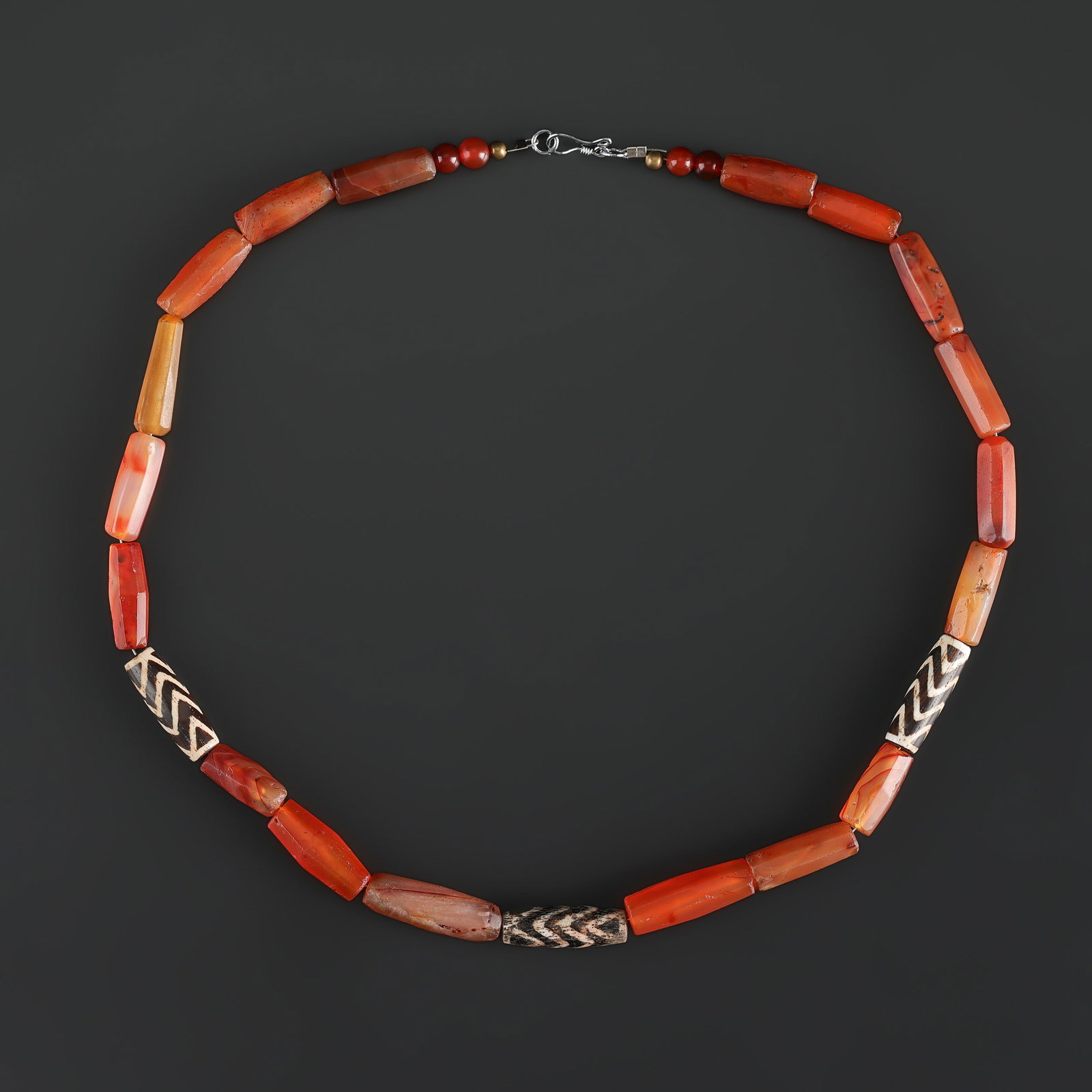 Collection Antique Himalayan Carnelian Agate Old Beads Necklace (1 of 5)
