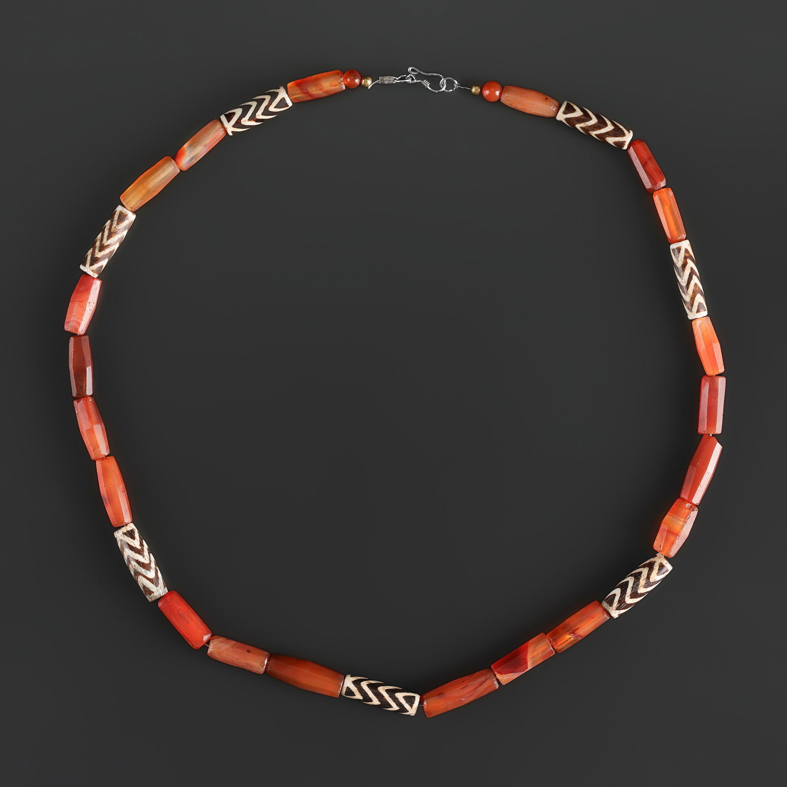 Old Ancient Himalayan Nepalese Carnelian Beads and Tian Zhu Dzi Amulet Beads Necklace (1 of 5)