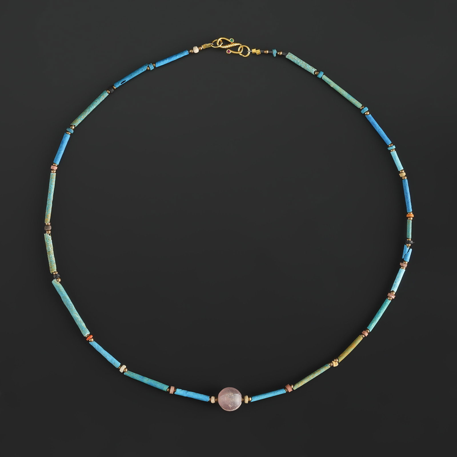 Collection of Antique Mix Material Old Glass Beads Necklace (1 of 5)