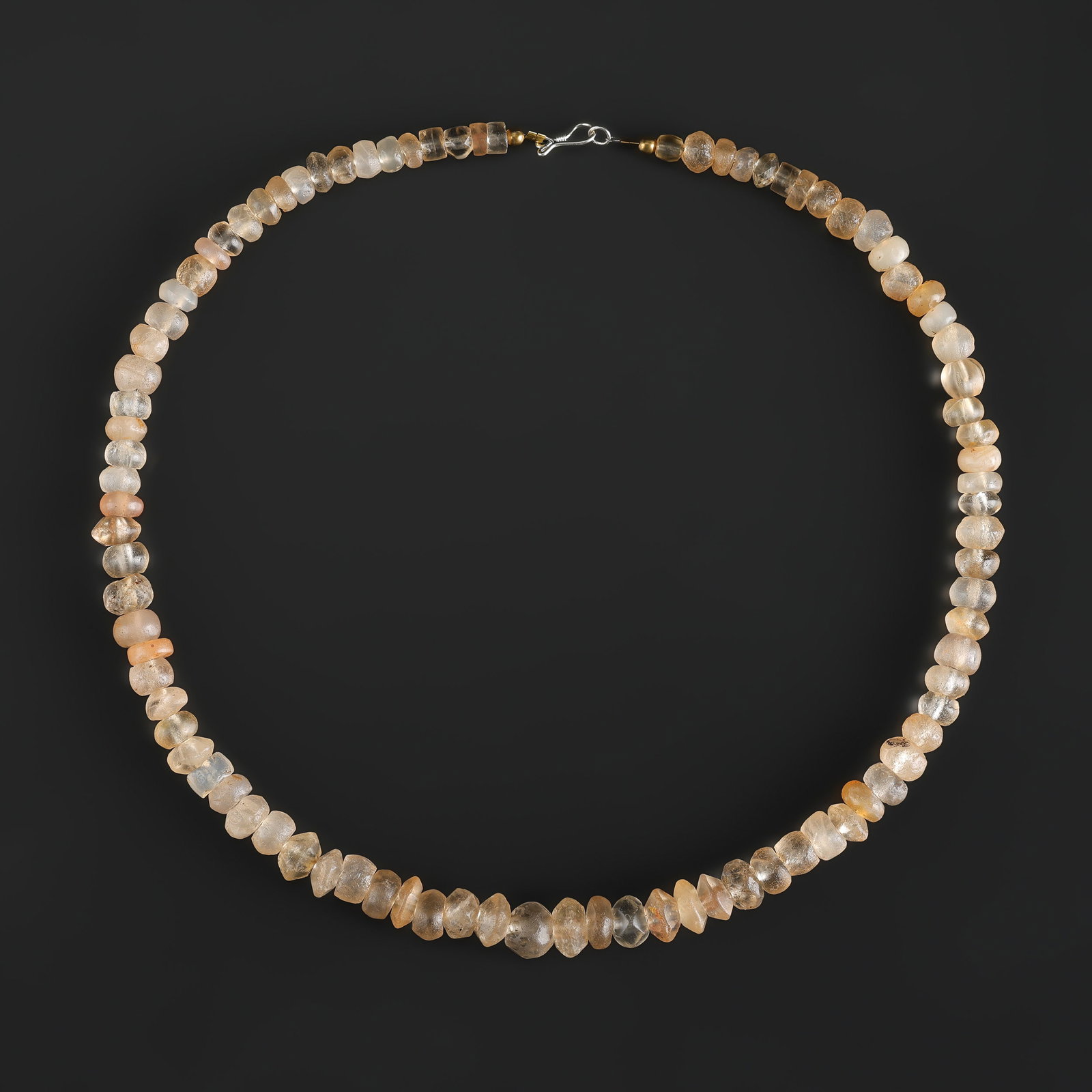 Collection of Antique Old Crystal Beads Necklace: Fine Bead Necklace Collection of Antique Old Crystal Beads Necklace. A desirable auction piece showing attractive natural color, texture, and character. Well suited for ethnographic jewelry collectors