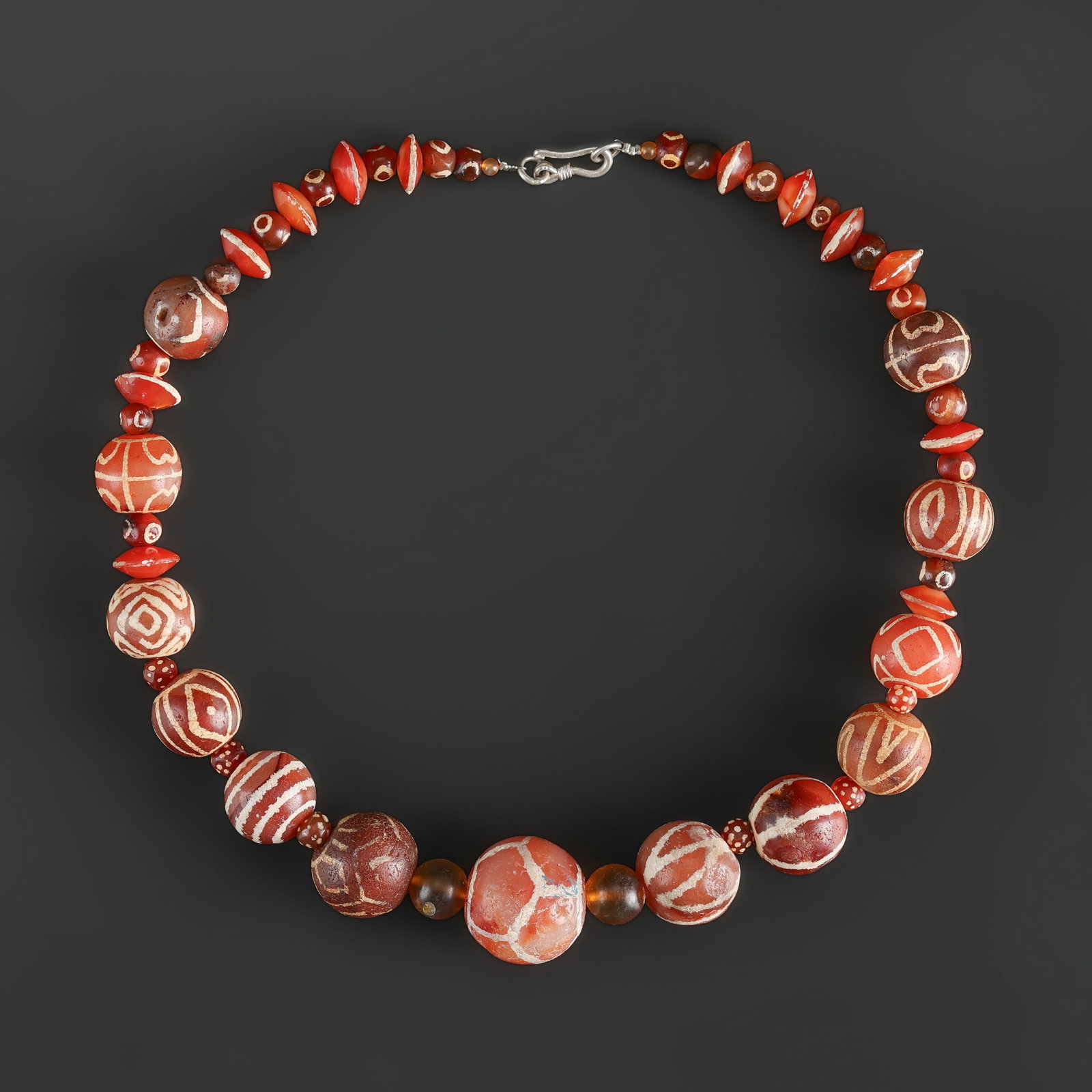 Antique Etched Carnelian Amulet Beads Necklace (1 of 5)
