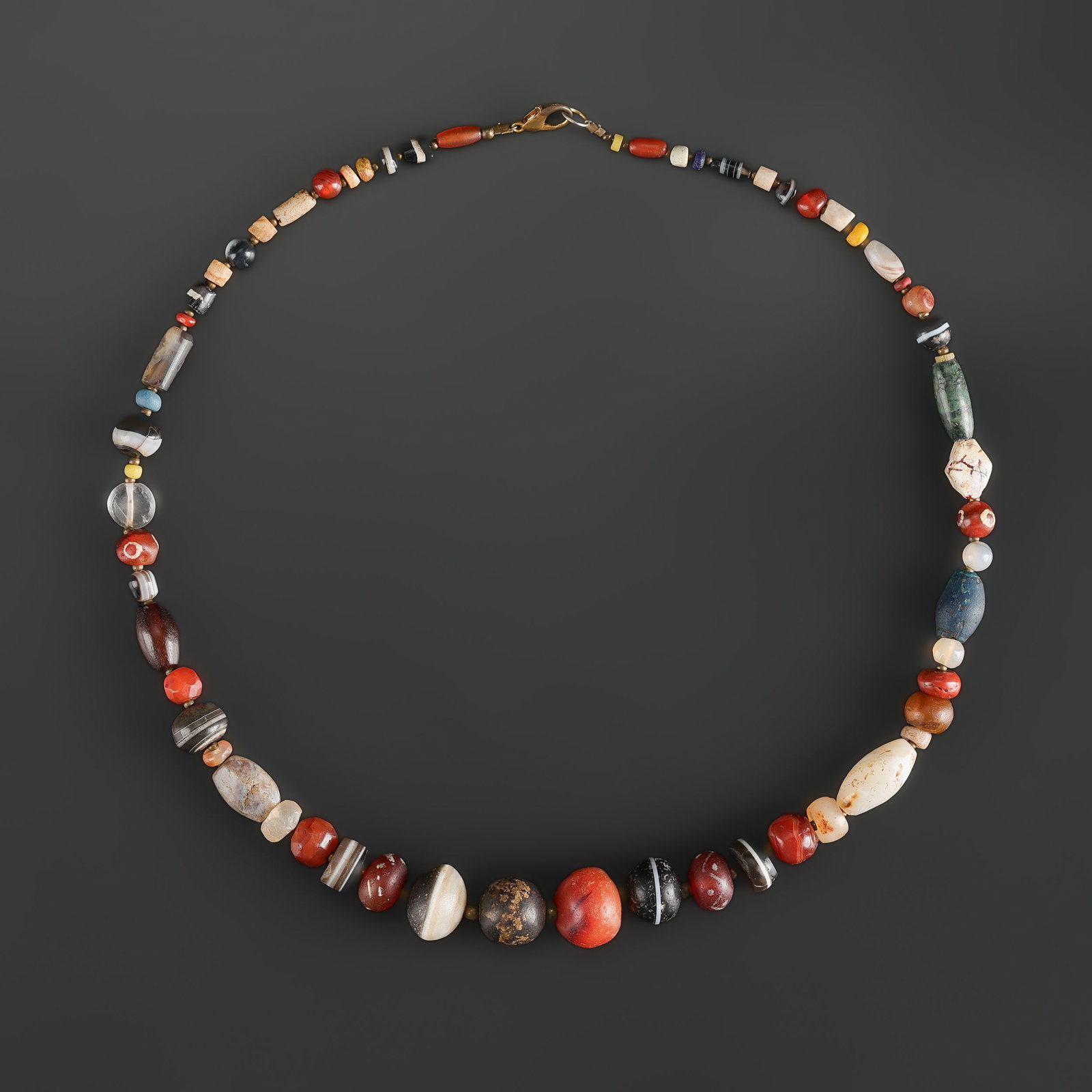 Ancient Antique India Tibet Nepali Afghan Agate Jewelry Necklace Old Beads (1 of 5)