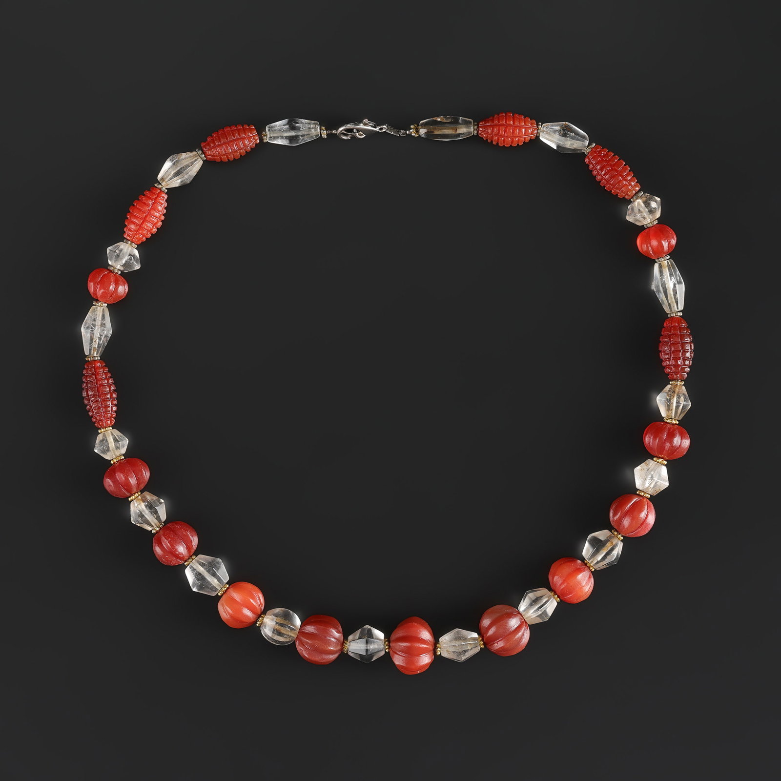 Vintage Gems Jewelry Faceted Cut Carnelian Crystals Stone Antique Beads Necklace (1 of 5)
