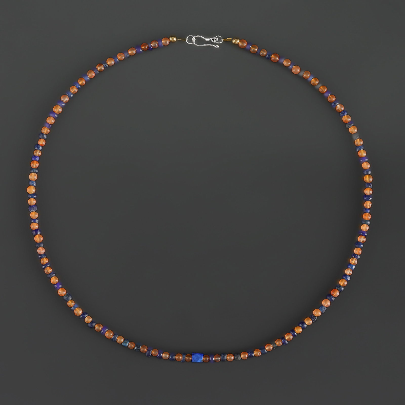 Ancient Bactrian Carnelian Lapis Glass Old Antique Beads Necklace (1 of 5)