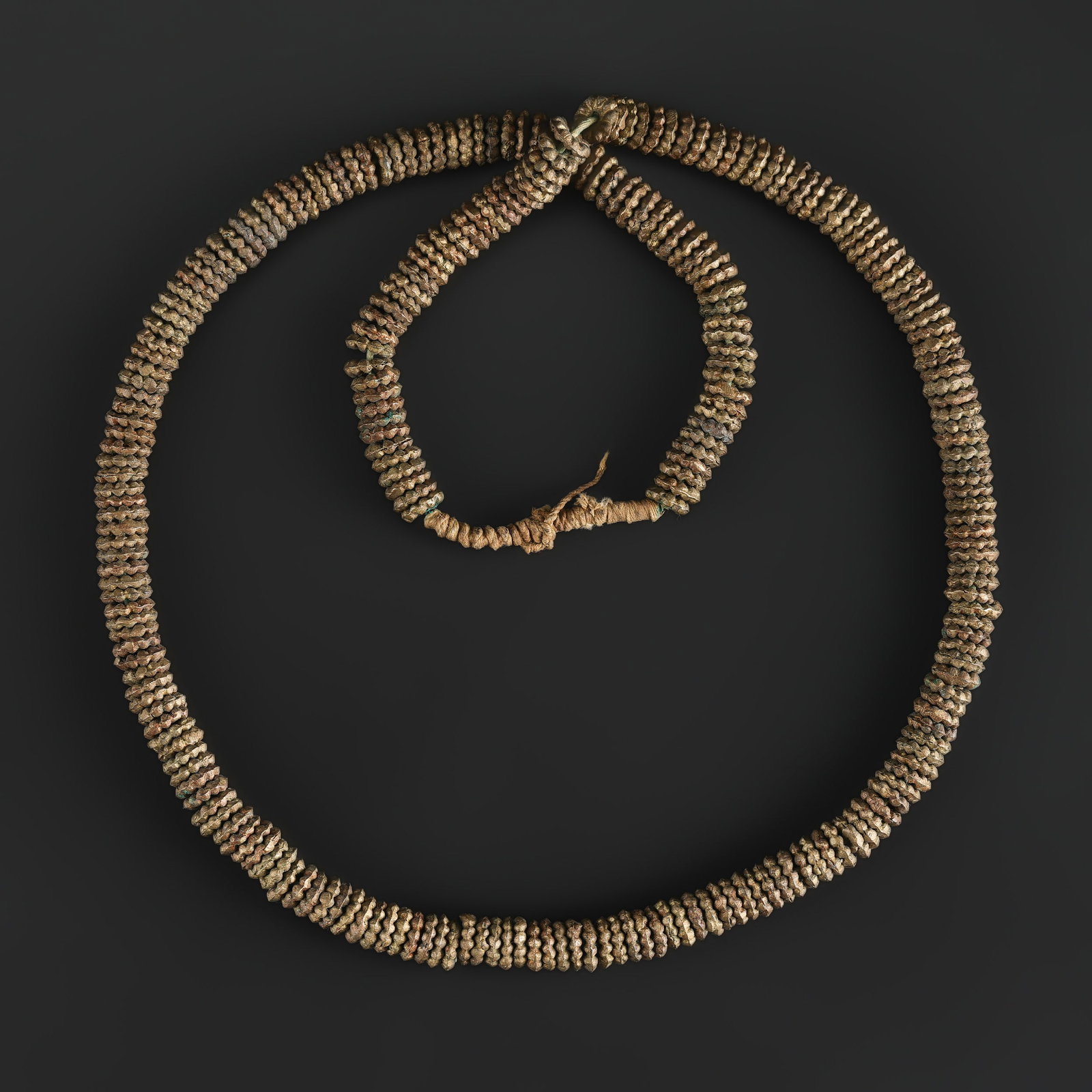 Old Rare Naga Brass Beads Necklace: Fine Bead Necklace Old Rare Naga Brass Beads Necklace. A desirable auction piece with appealing beadwork and collectible visual character. Well suited for ethnographic jewelry collectors, display, or 