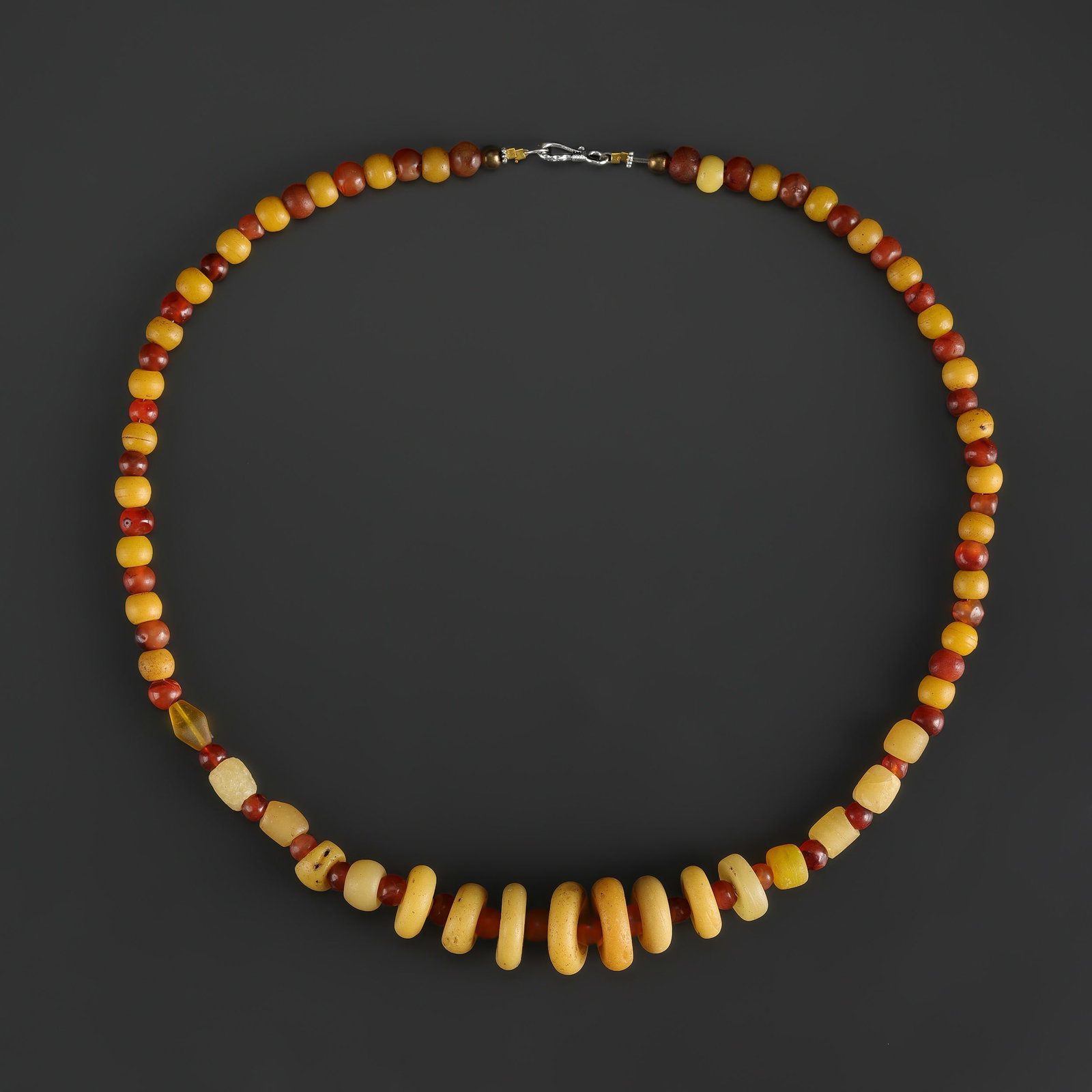 Collection of Antique Mix OldYellow Glass Beads And Carnelian Beads Necklace Necklace (1 of 4)