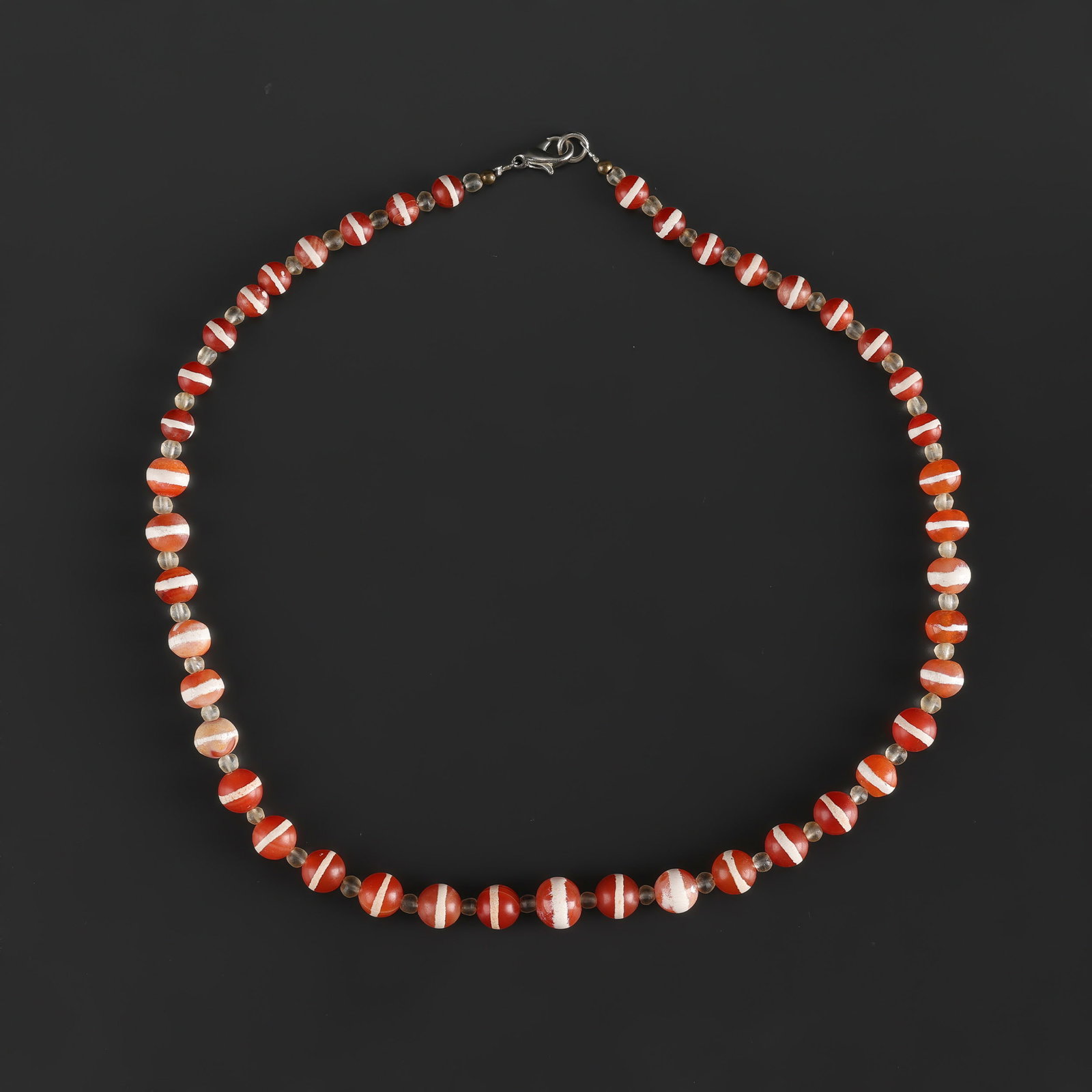 Old Antique Spiritual Amulet Etched Carnelian Agate Pendant Beads Necklace (1 of 4)