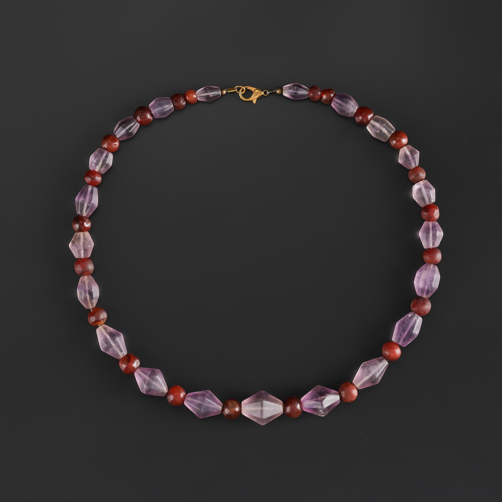 Collection of Ancient Old Amethyst and Carnelian Beads Necklace (1 of 4)