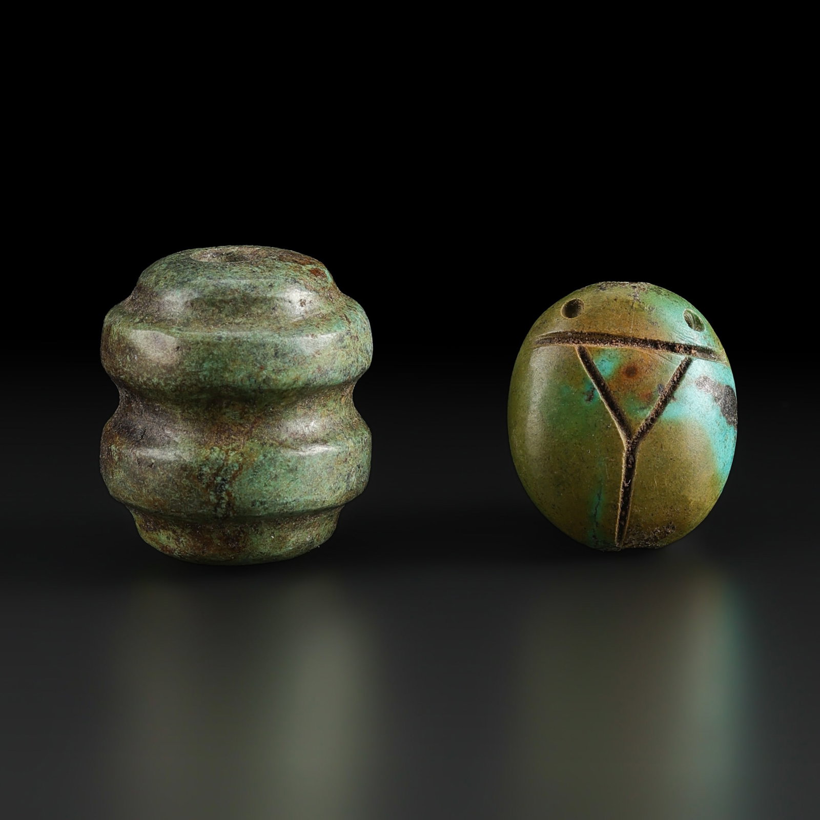 Old Chinese Turquoise Amulet Beads Necklace (1 of 4)