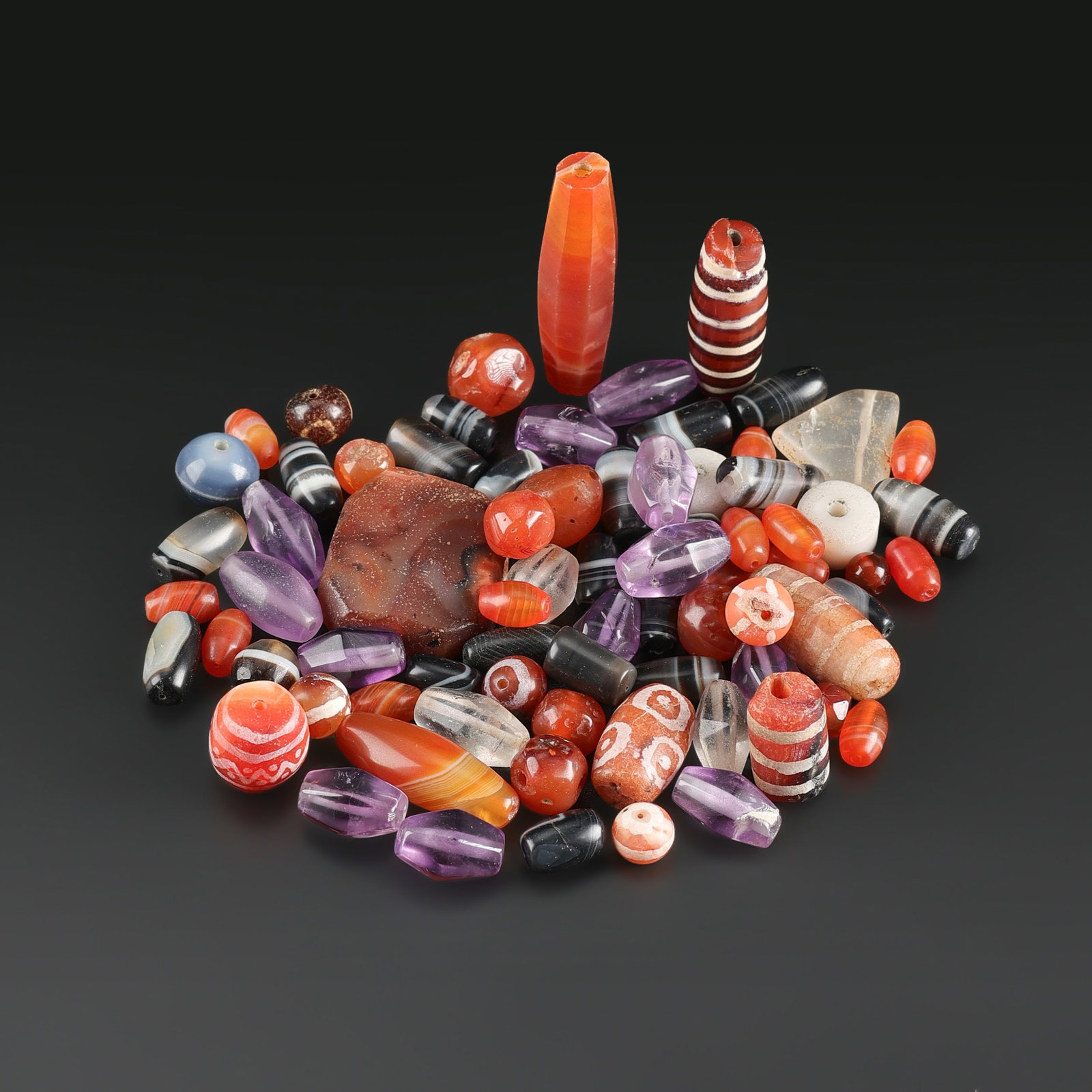 Collection of Antique Mix Old Beads Lot: Fine Bead Group Collection of Antique Mix Old Beads Lot. A desirable auction piece with appealing beadwork and collectible visual character. Well suited for ethnographic jewelry collectors, display, o
