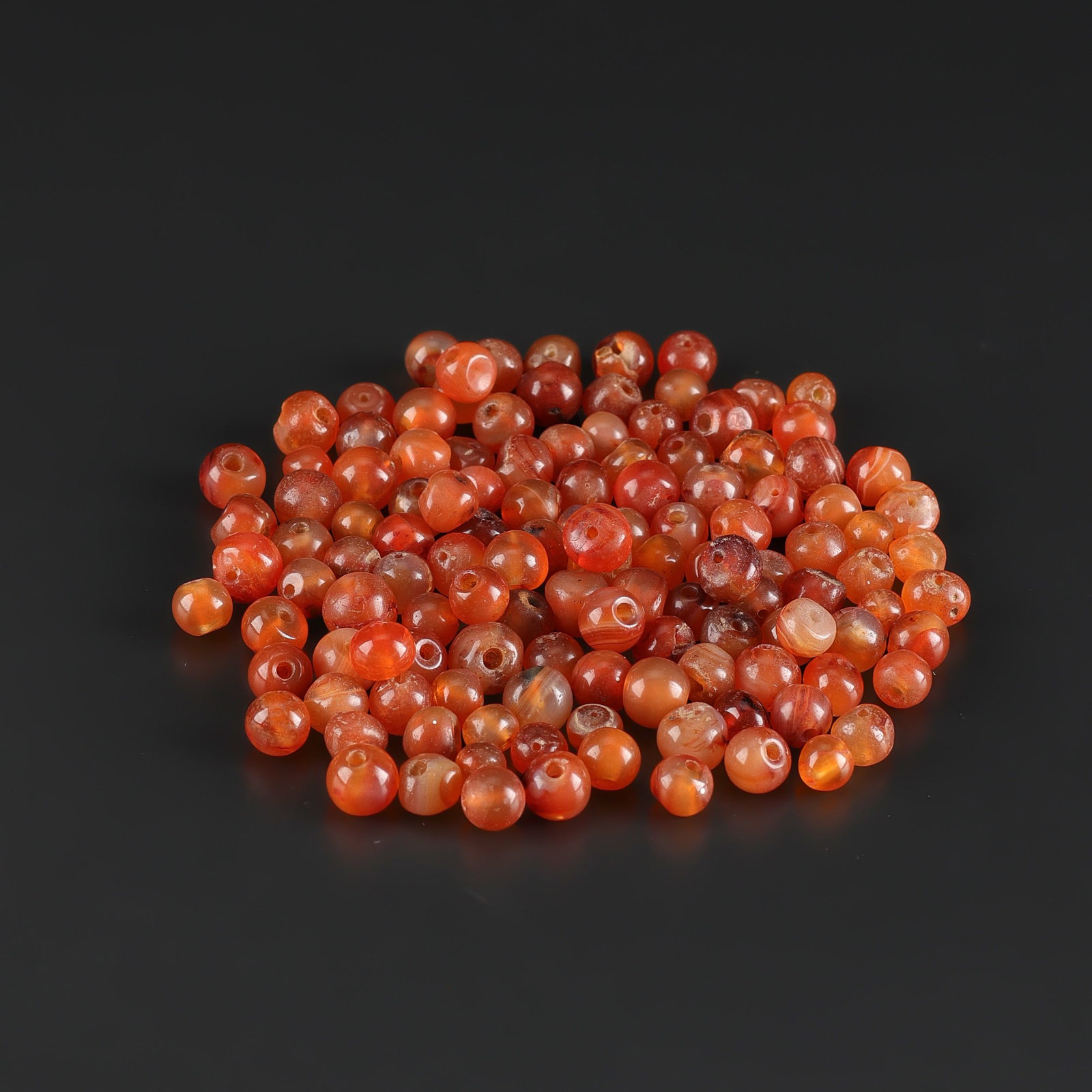 Collection of Antique Old Carnellian Beads Lot: Fine Bead Group Collection of Antique Old Carnellian Beads Lot. A desirable auction piece with appealing beadwork and collectible visual character. Well suited for ethnographic jewelry collectors, dis