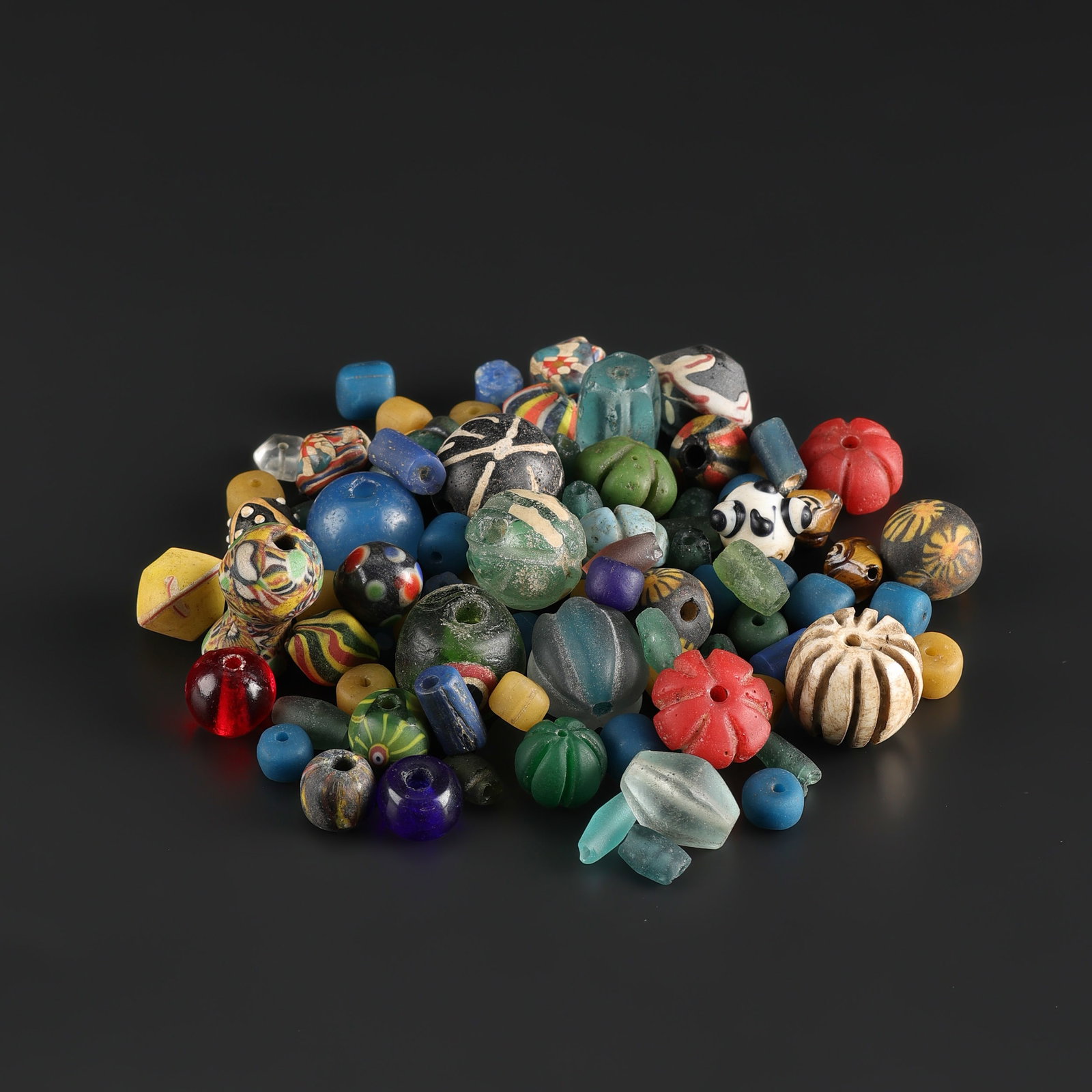 Collection of Antique Mix Old Beads Lot: Fine Bead Group Collection of Antique Mix Old Beads Lot. A desirable auction piece with appealing beadwork and collectible visual character. Well suited for ethnographic jewelry collectors, display, o