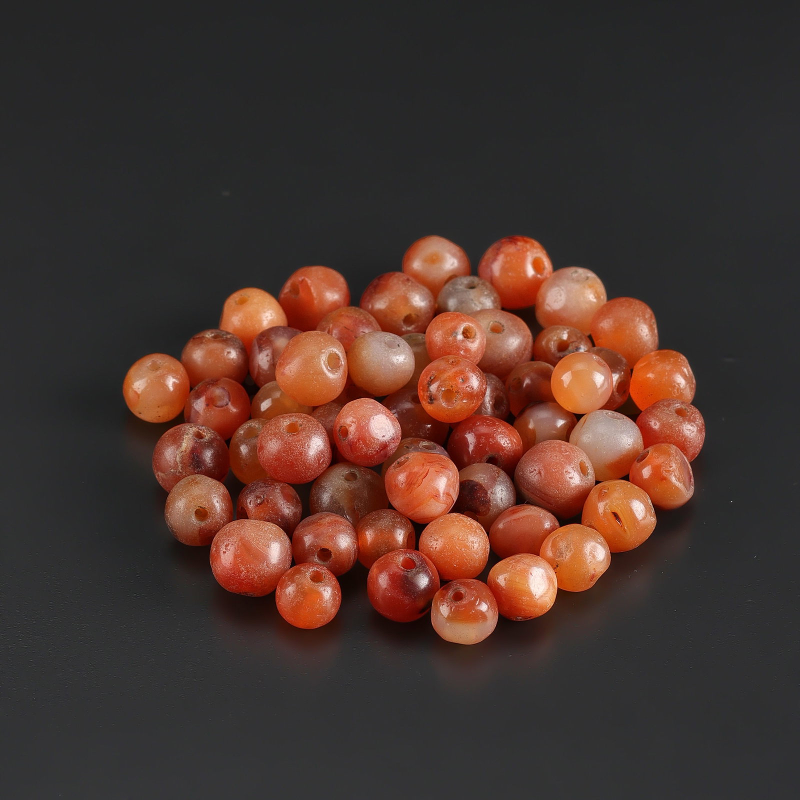 Collection of Antique Old Carnellian Beads Lot: Fine Bead Group Collection of Antique Old Carnellian Beads Lot. A desirable auction piece with appealing beadwork and collectible visual character. Well suited for ethnographic jewelry collectors, dis
