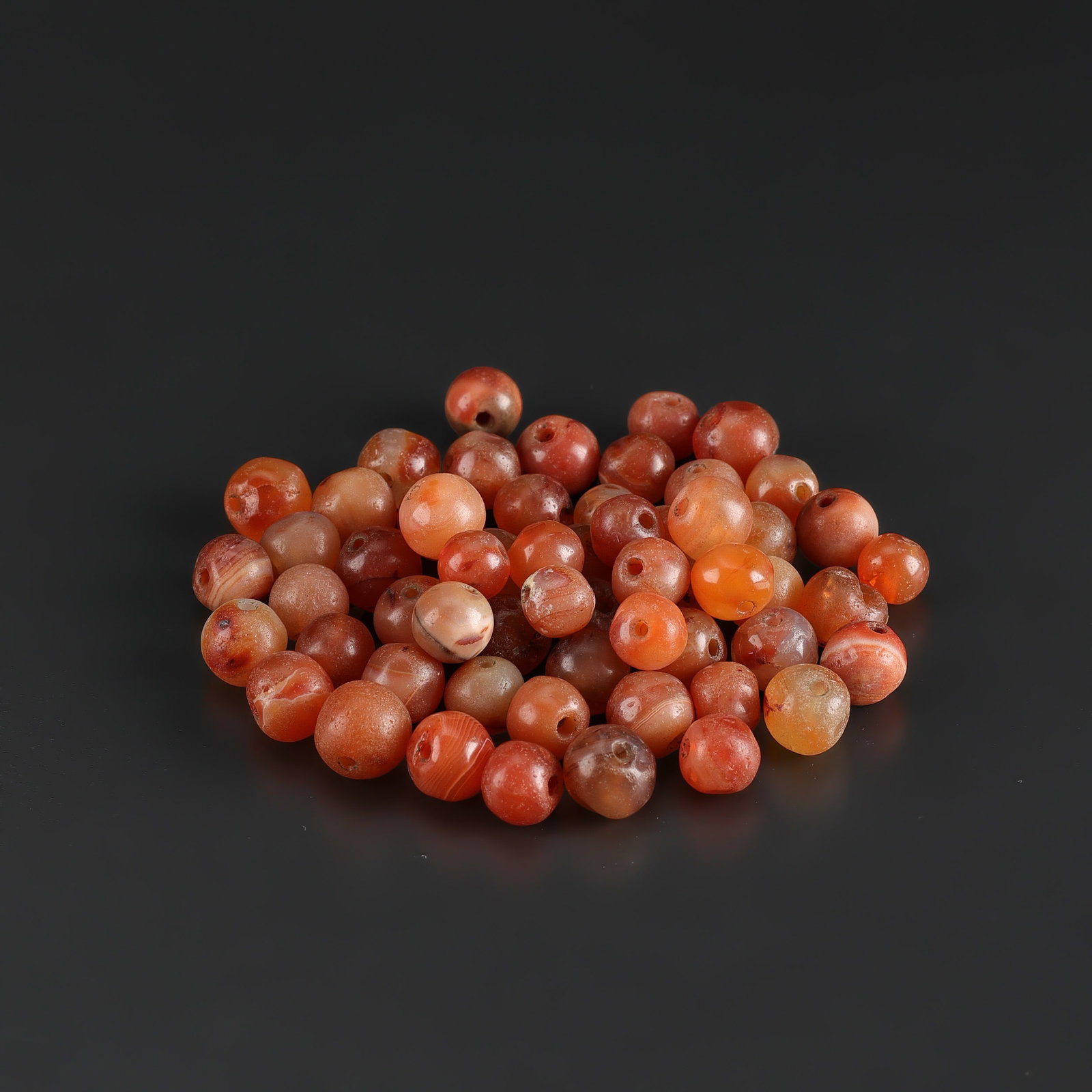 Collection of Antique Old Carnellian Beads Lot: Fine Bead Group Collection of Antique Old Carnellian Beads Lot. A desirable auction piece with appealing beadwork and collectible visual character. Well suited for ethnographic jewelry collectors, dis
