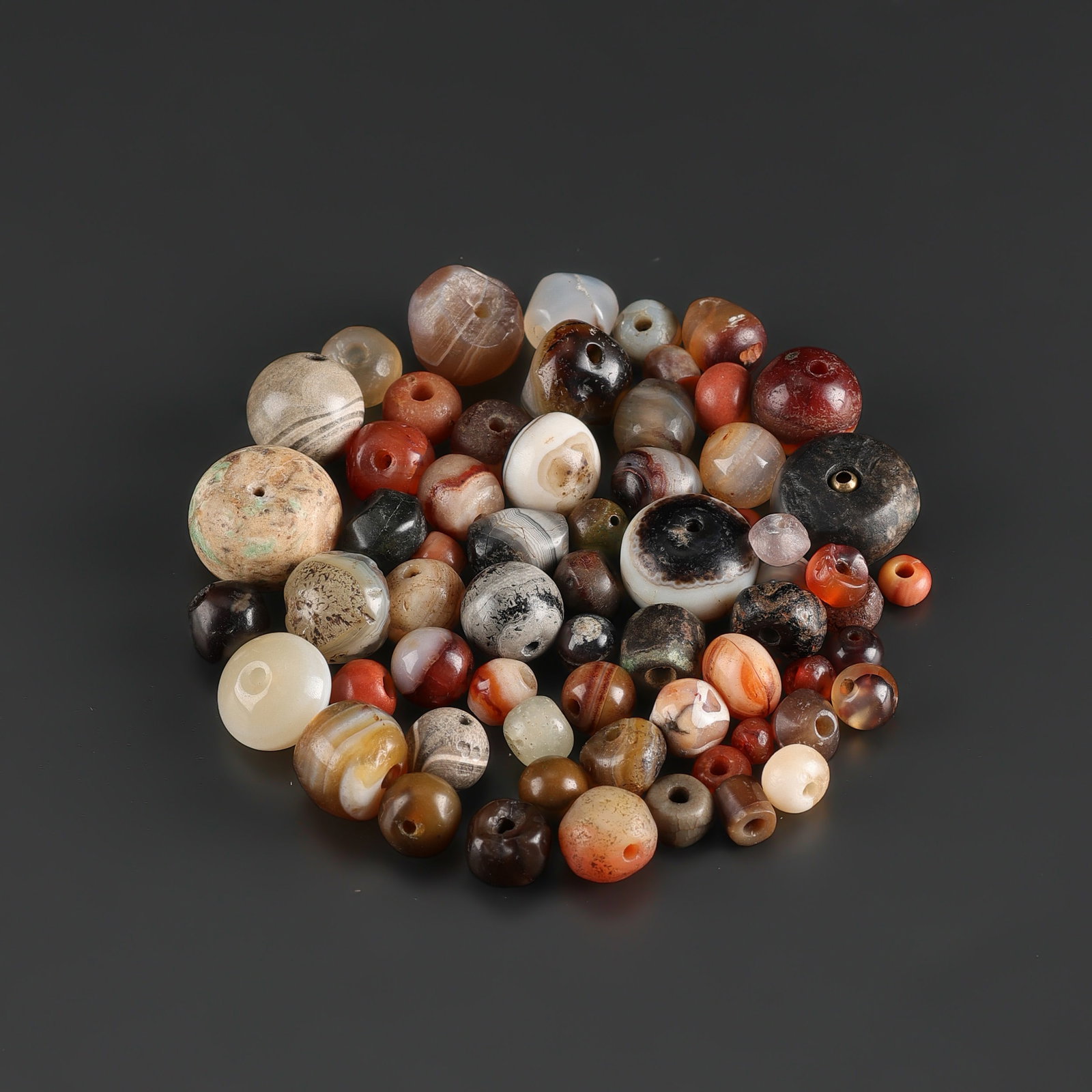 Collection of Antique Mix Old Beads Lot: Fine Bead Group Collection of Antique Mix Old Beads Lot. A desirable auction piece with appealing beadwork and collectible visual character. Well suited for ethnographic jewelry collectors, display, o