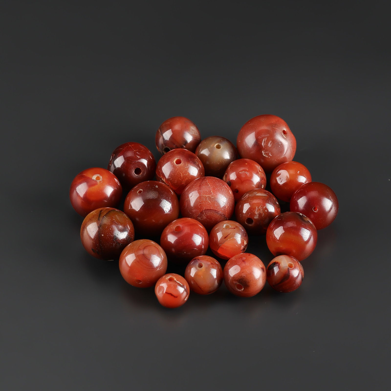 Collection of Antique Old Round Carnellian Beads Lot: Fine Bead Group Collection of Antique Old Round Carnellian Beads Lot. A desirable auction piece with appealing beadwork and collectible visual character. Well suited for ethnographic jewelry collector