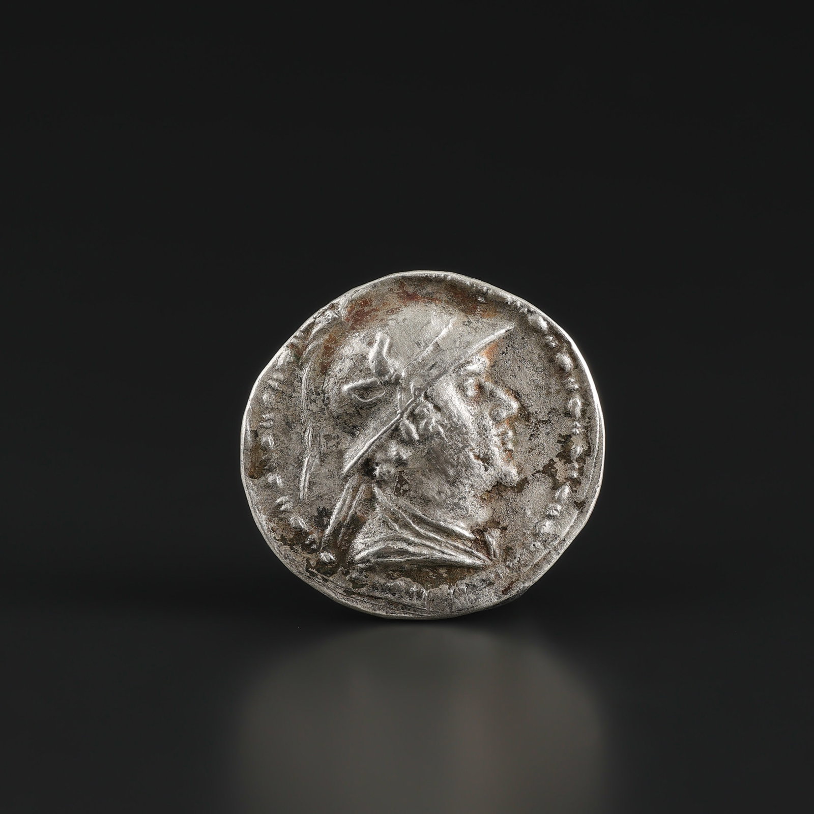 South Asian Regions Ancient Old Indo Greek Silver Coin (1 of 5)