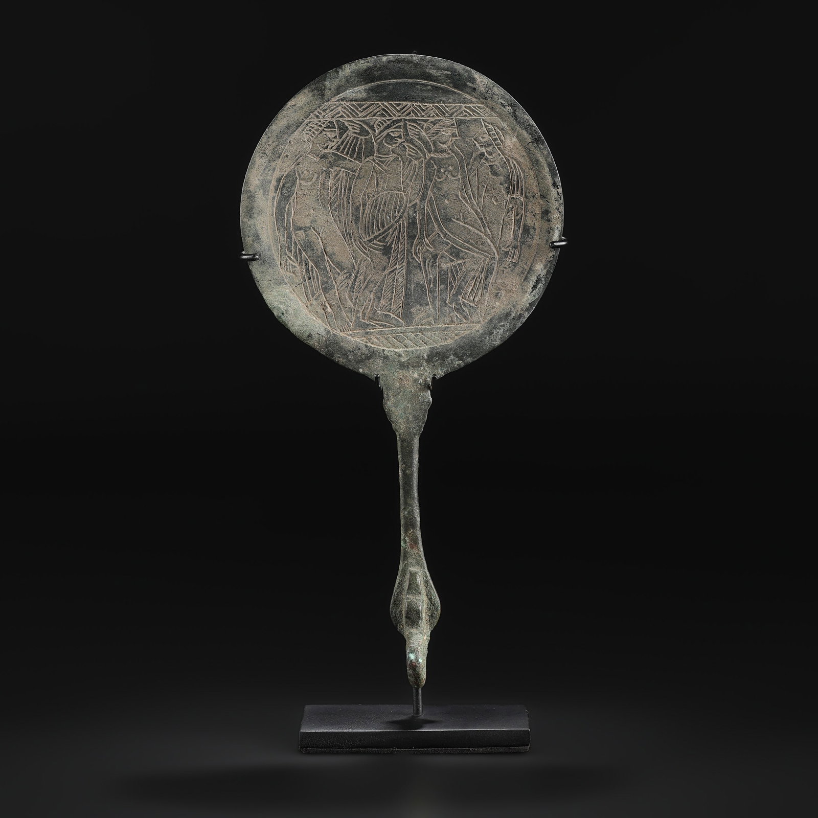 Collectables Ancient Near Eastern Bactrian Roman Greek Engraved Bronze Mirror (1 of 5)