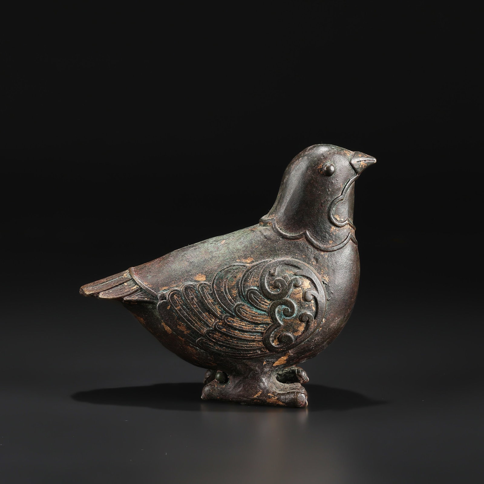 Old Chinese Dynasty Bronze Ware Dove Flying Bird Animal Sculpture (1 of 5)