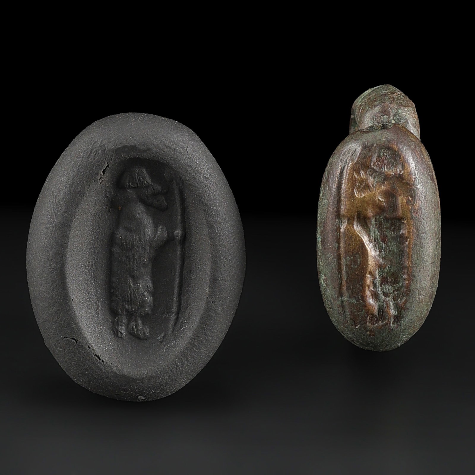 Antique Sasanian Bronze Jewelry Ring Signet Seal Stamp Intaglio (1 of 5)