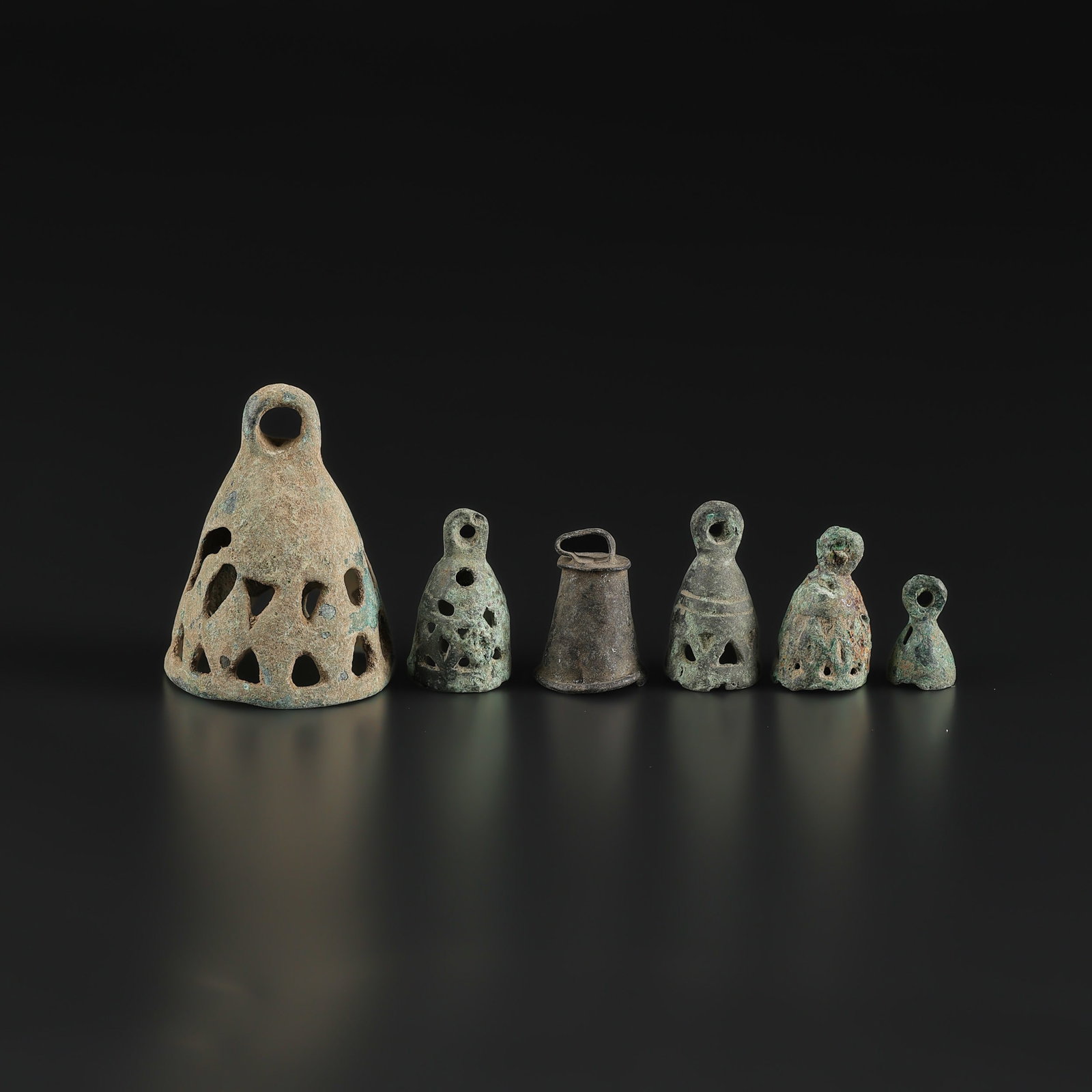 Collection of Antique Bronze Openwork Bells (1 of 5)