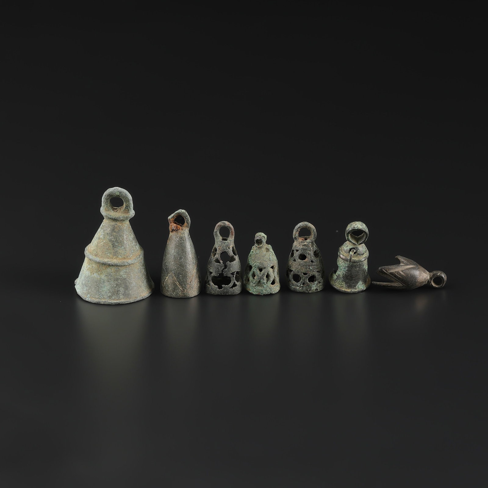 Collection of Antique Bronze Openwork Bells (1 of 5)