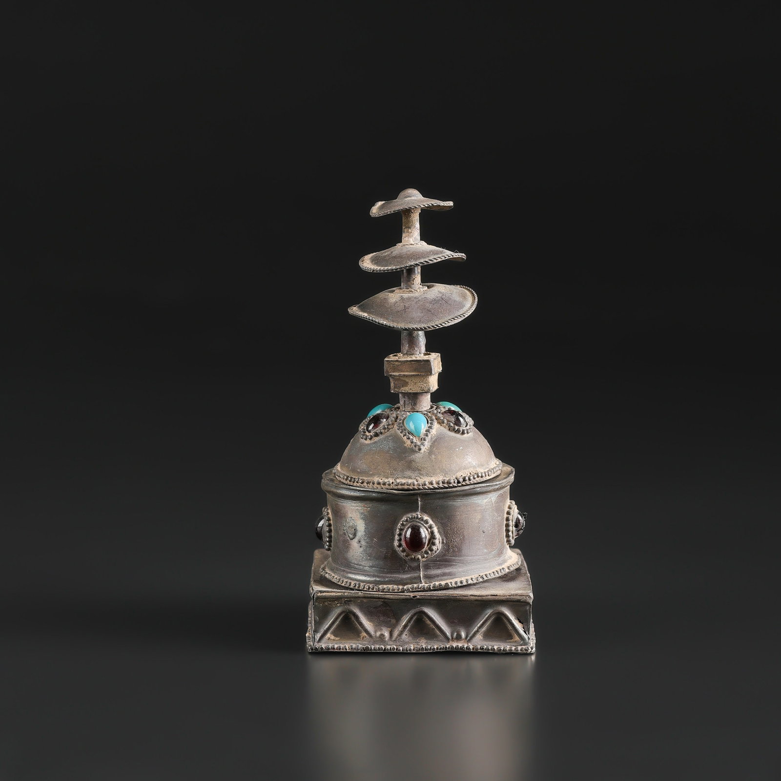 4 Parts of Tibetan Silver Chaitya Stapa (1 of 5)