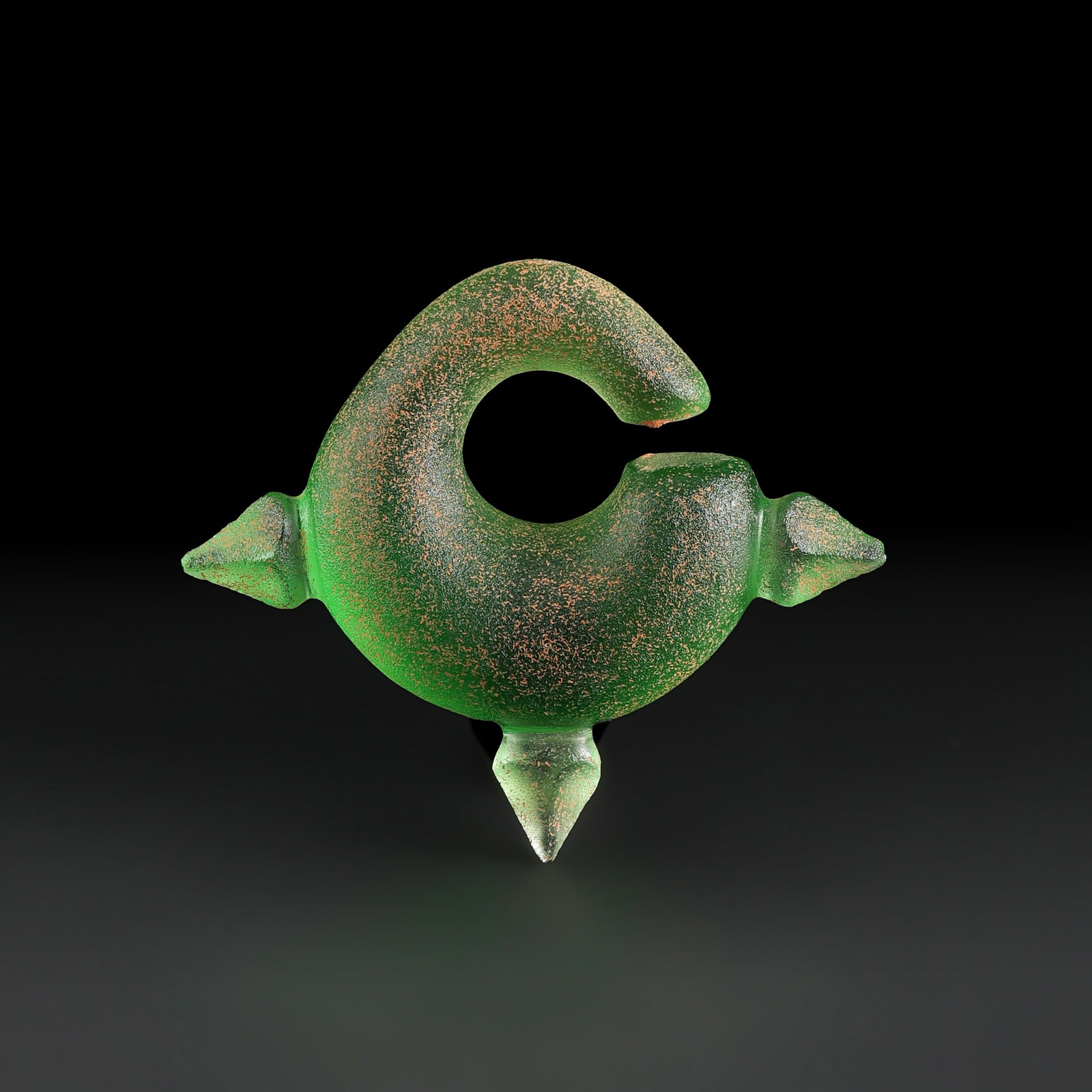 Ancient Old Green Glass Earring: Fine Other Ancient Old Green Glass Earring. A desirable auction piece displaying quality workmanship and collectible character. Well suited for antique jewelry collectors, display, or addition to a cu