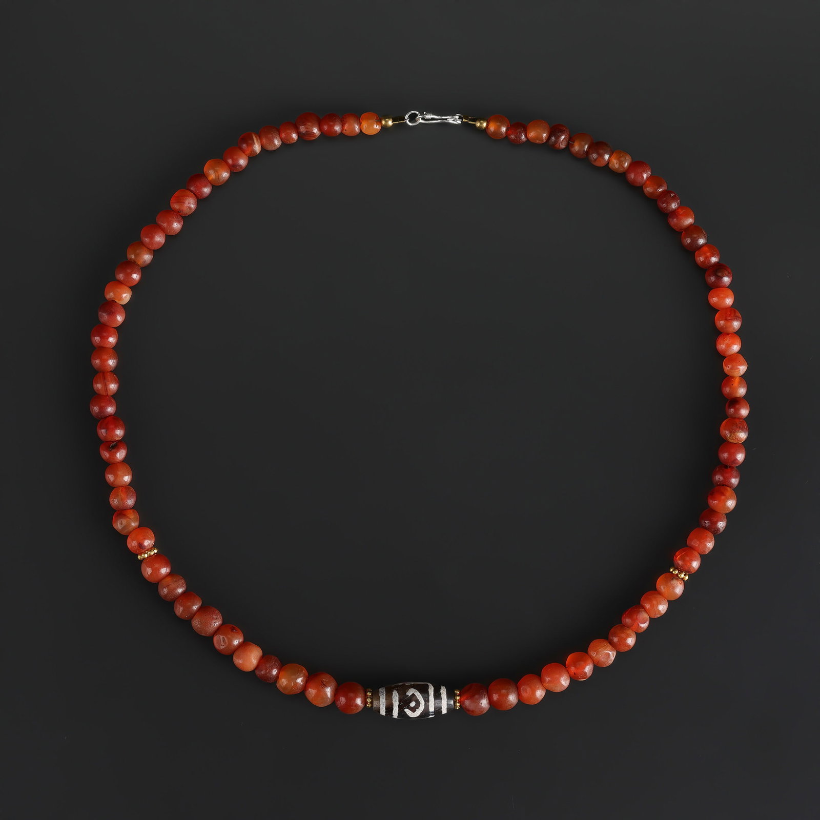 Collection of Antique Old Carnelian Beads Necklace with Etched Carnelian Bead Pendant (1 of 4)