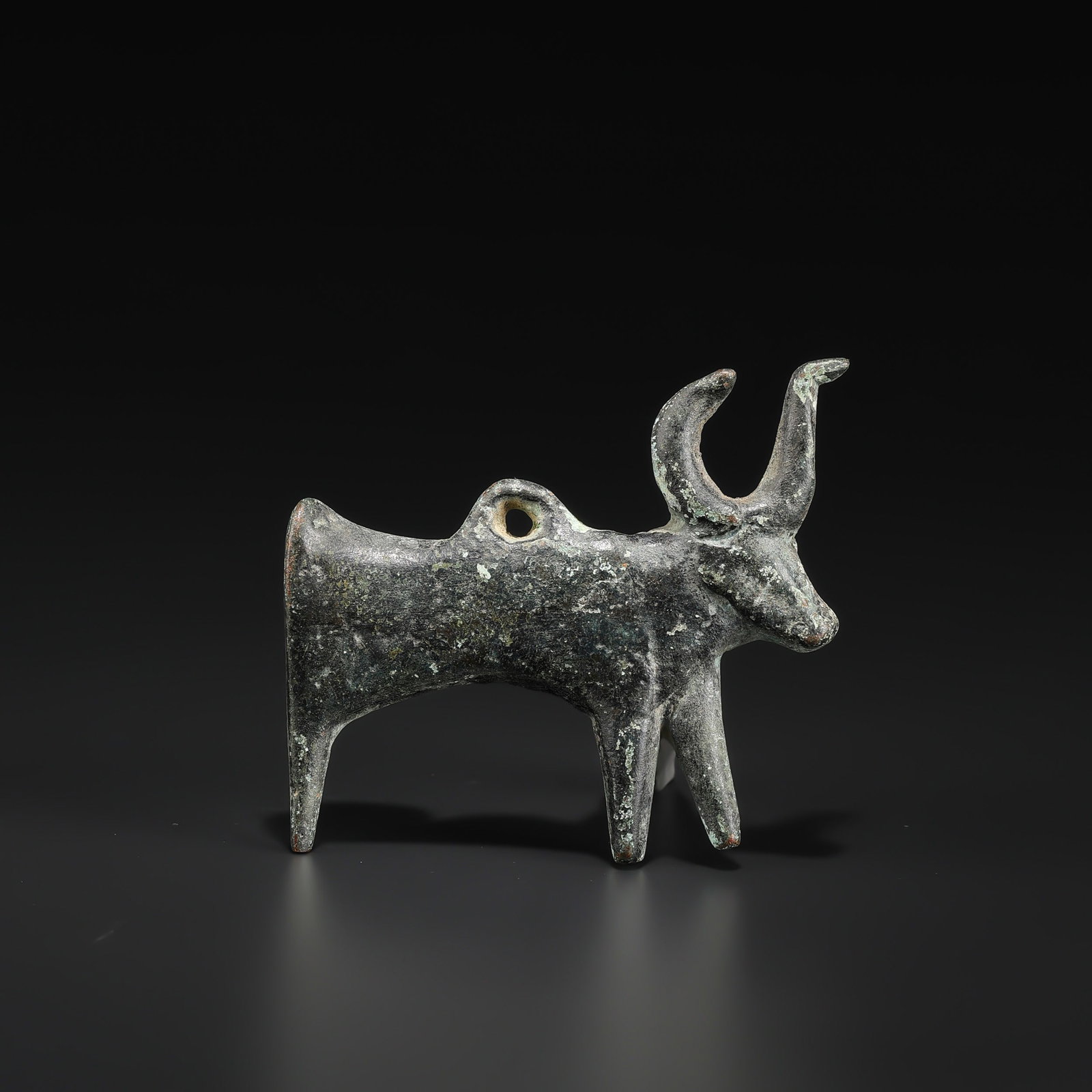 Ancient Zoomorphic Bronze Belt Buckle Depicting a Bull (1 of 4)